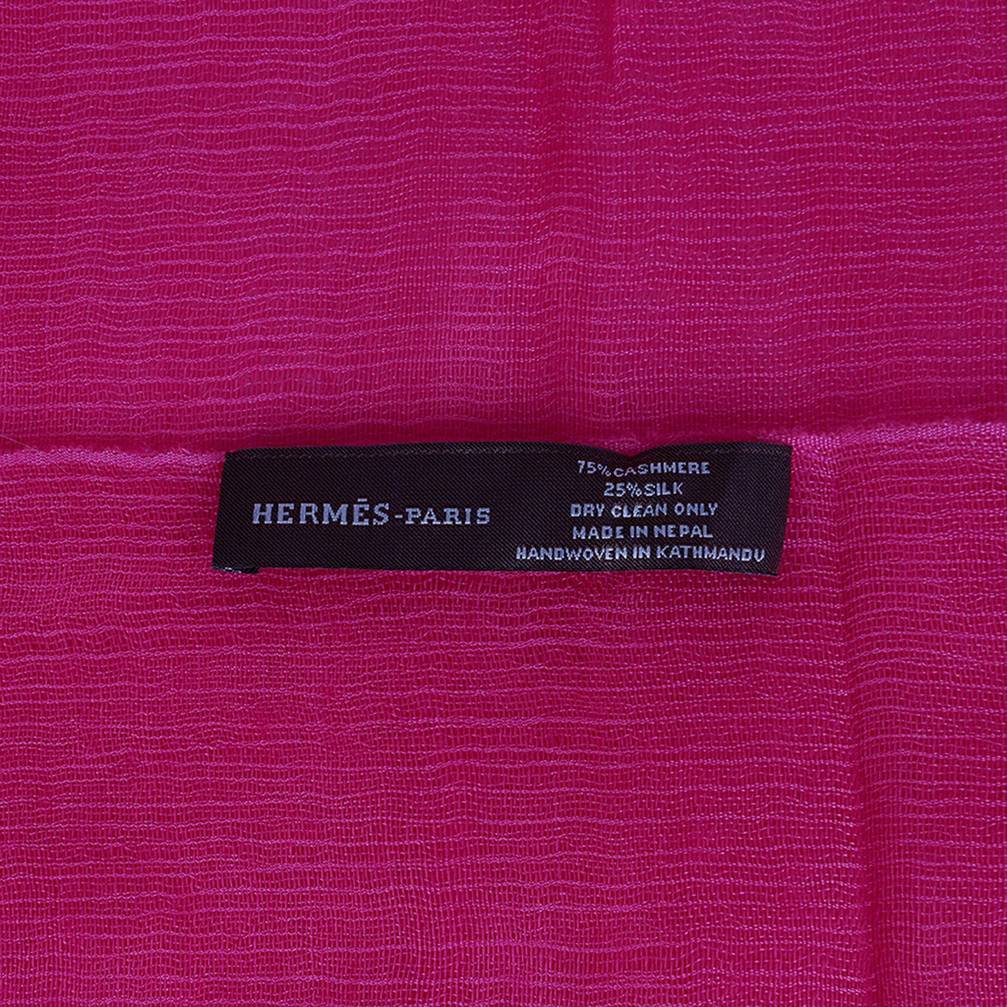 Hermes Plume Allumette Magenta Scarf Feather Light Cashmere / Silk