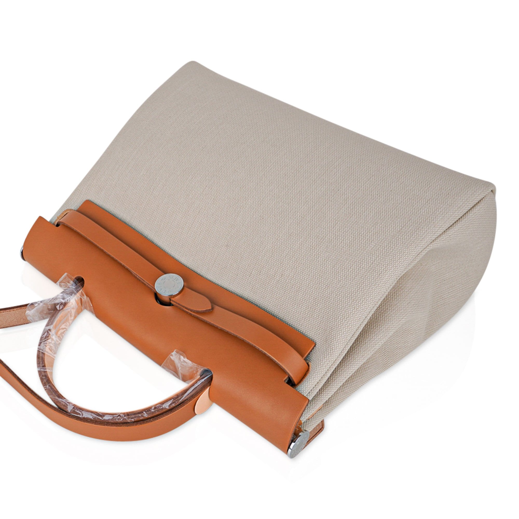 Hermes Box Leather Canvas Bolide Bag 31 Brown
