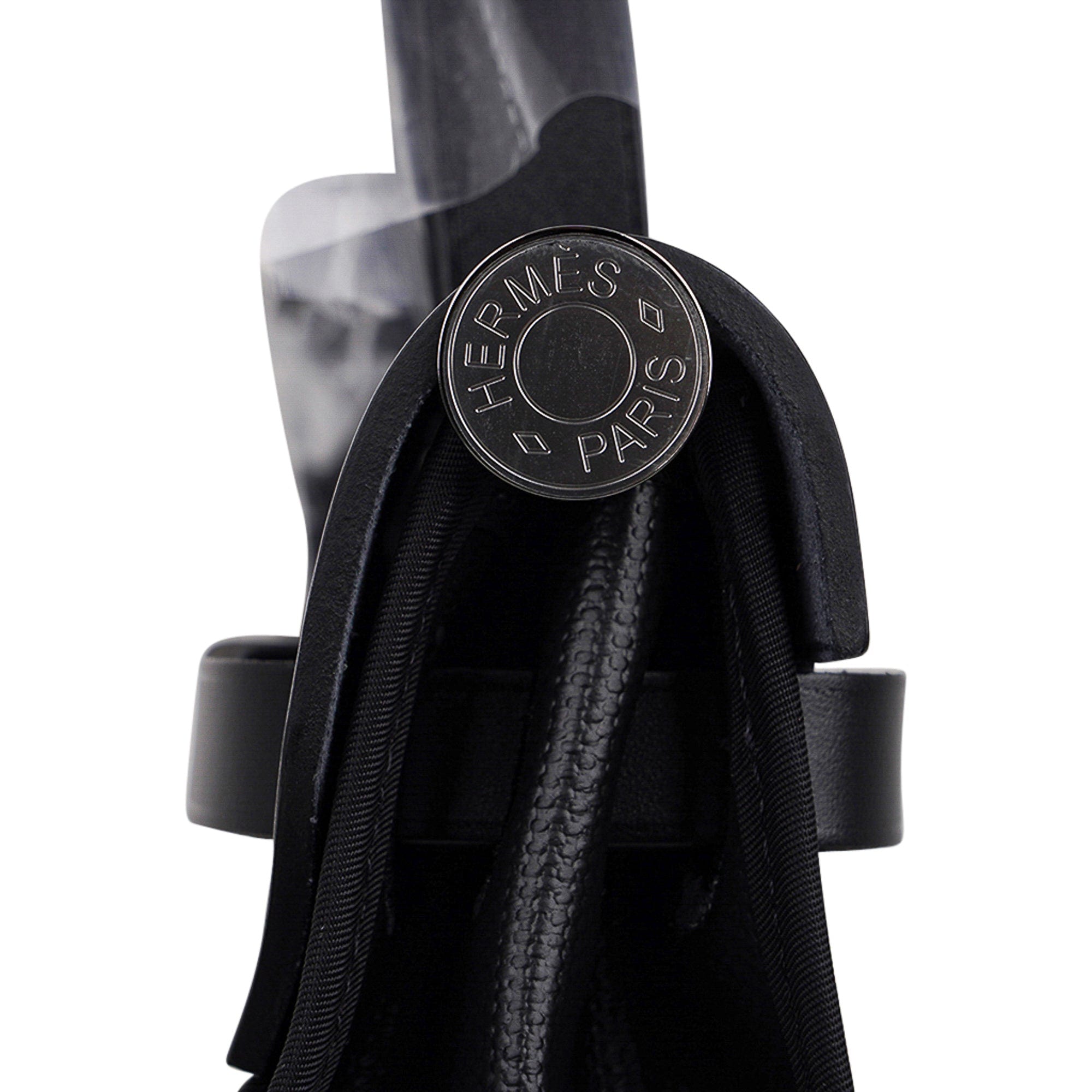 Hermes Black Toile Leather Herbag Zip 31 PM Shoulder Bag Hermes