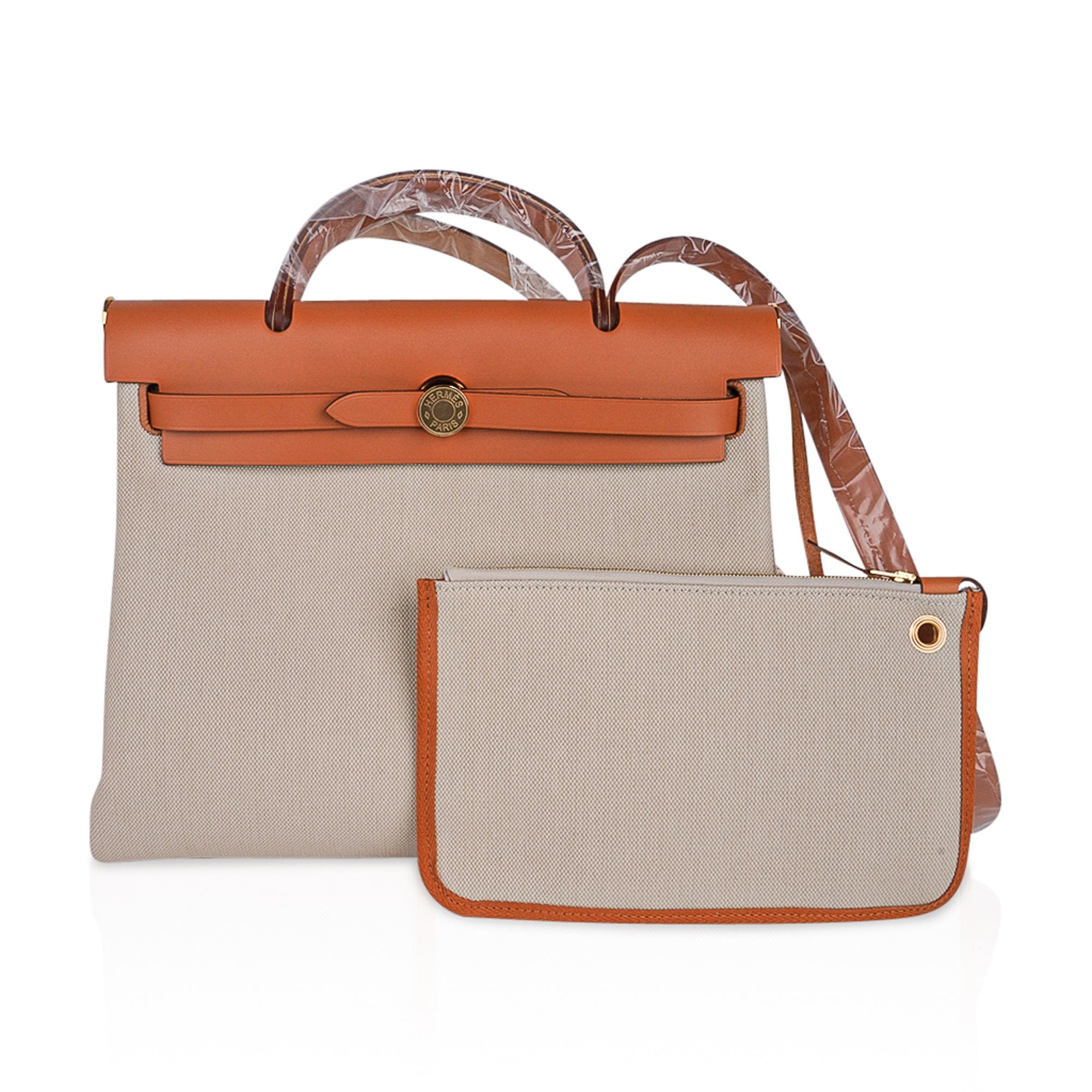 Hermes Canvas and Leather Herbag Zip 31cm Bag