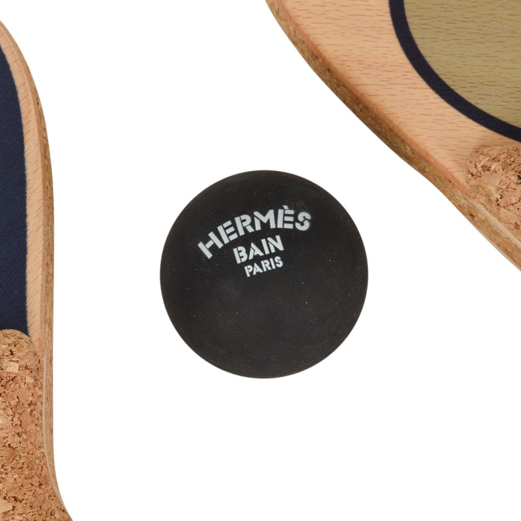 Hermes Paddle Ball Jex D'Animaux Set Blue Noir New - mightychic