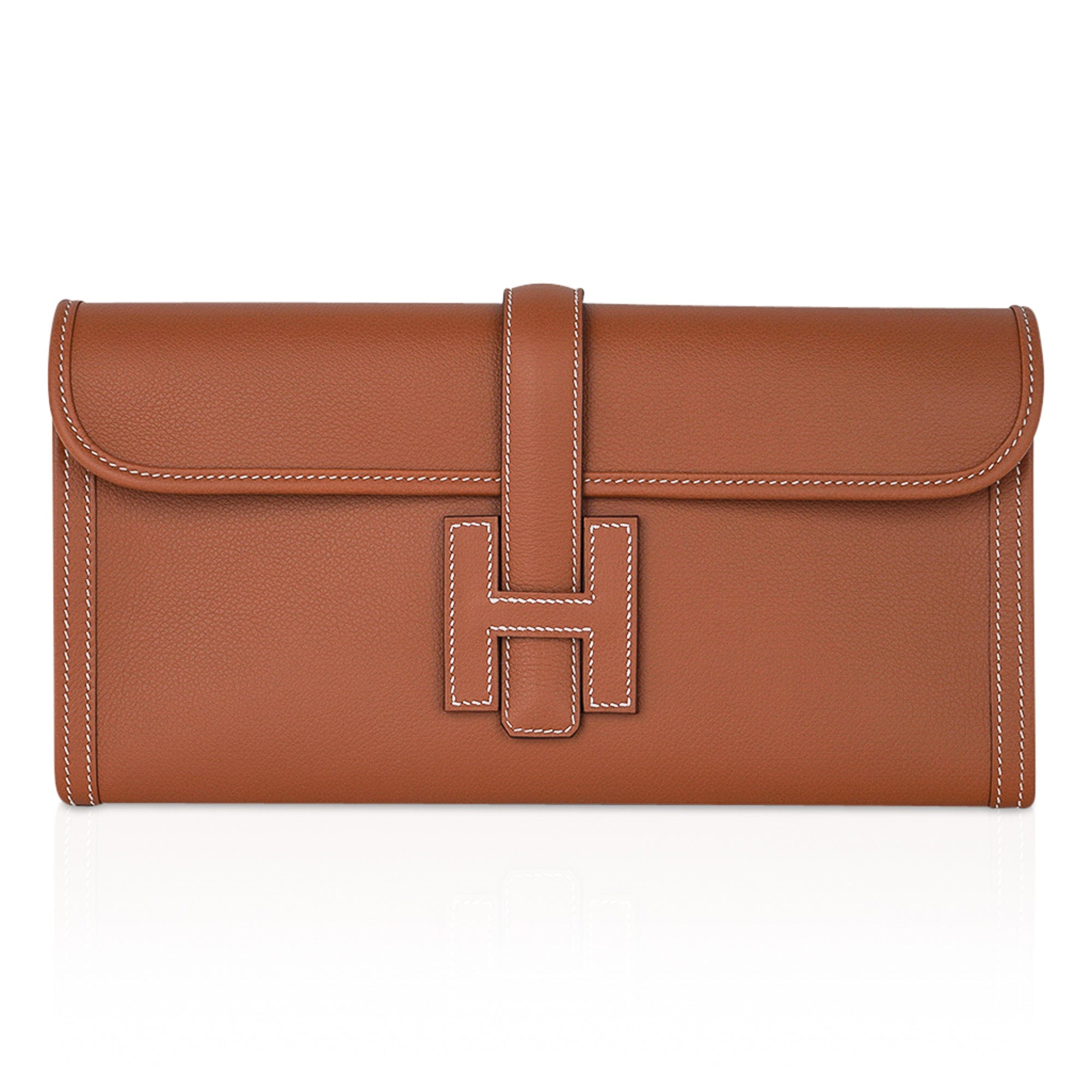 Hermes Jige Elan 29 Gold Clutch Bag Evercolor Leather – Mightychic