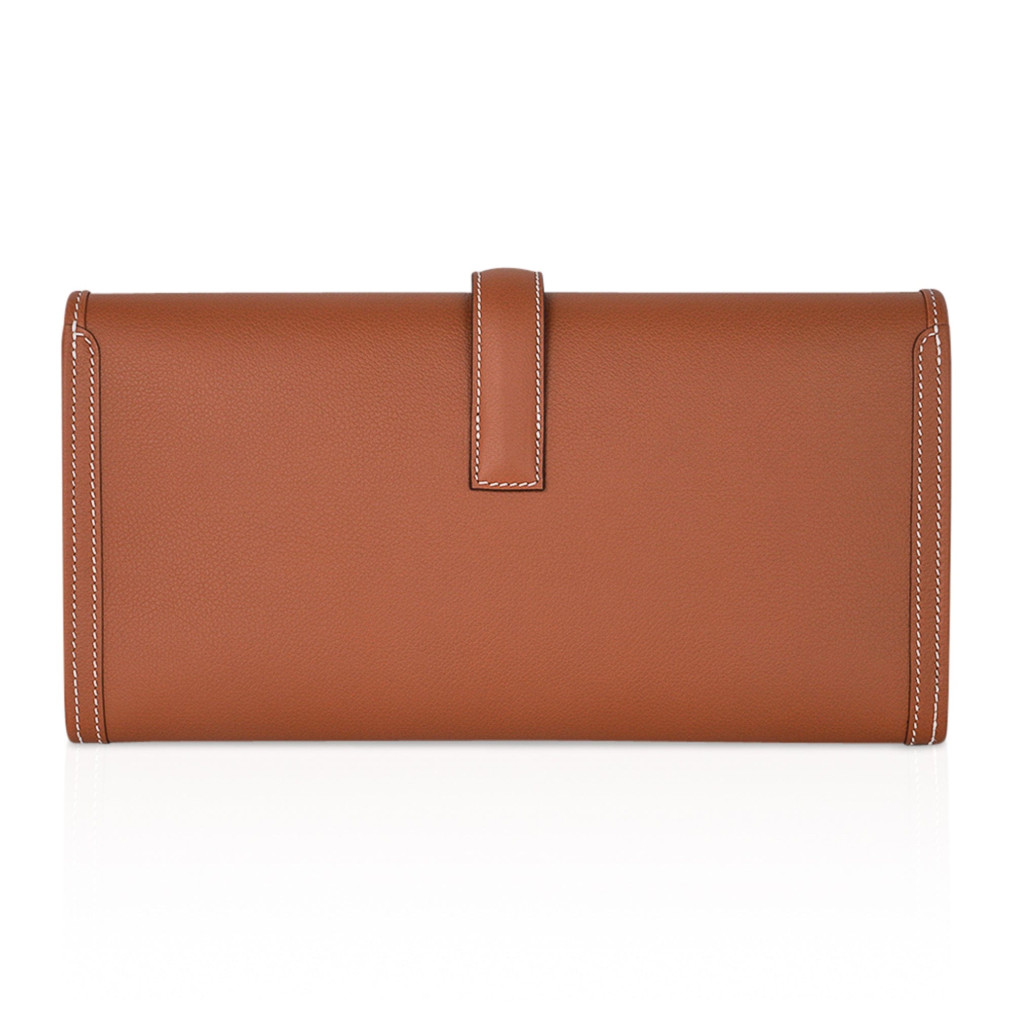 Hermes Jige Elan 29 Gold Clutch Bag Evercolor Leather • MIGHTYCHIC • 