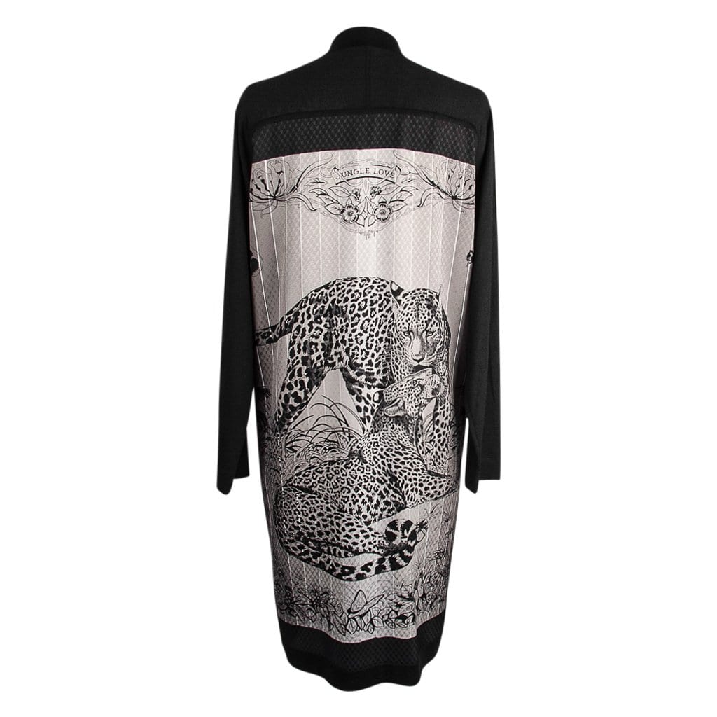 Louis Vuitton Leopard Silk-Front V-Neck Cardigan