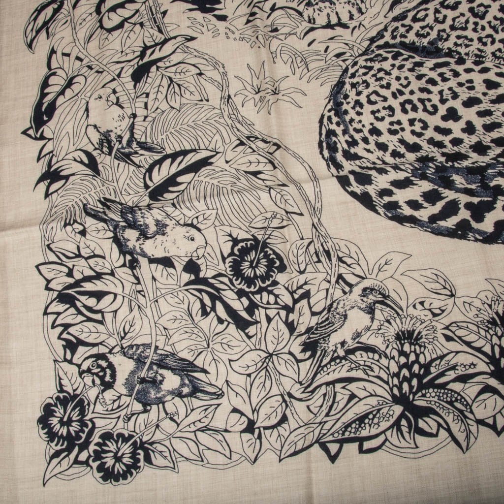 Hermes Shawl / Scarf Jungle Love Tattoo Cashmere Silk 140 cm