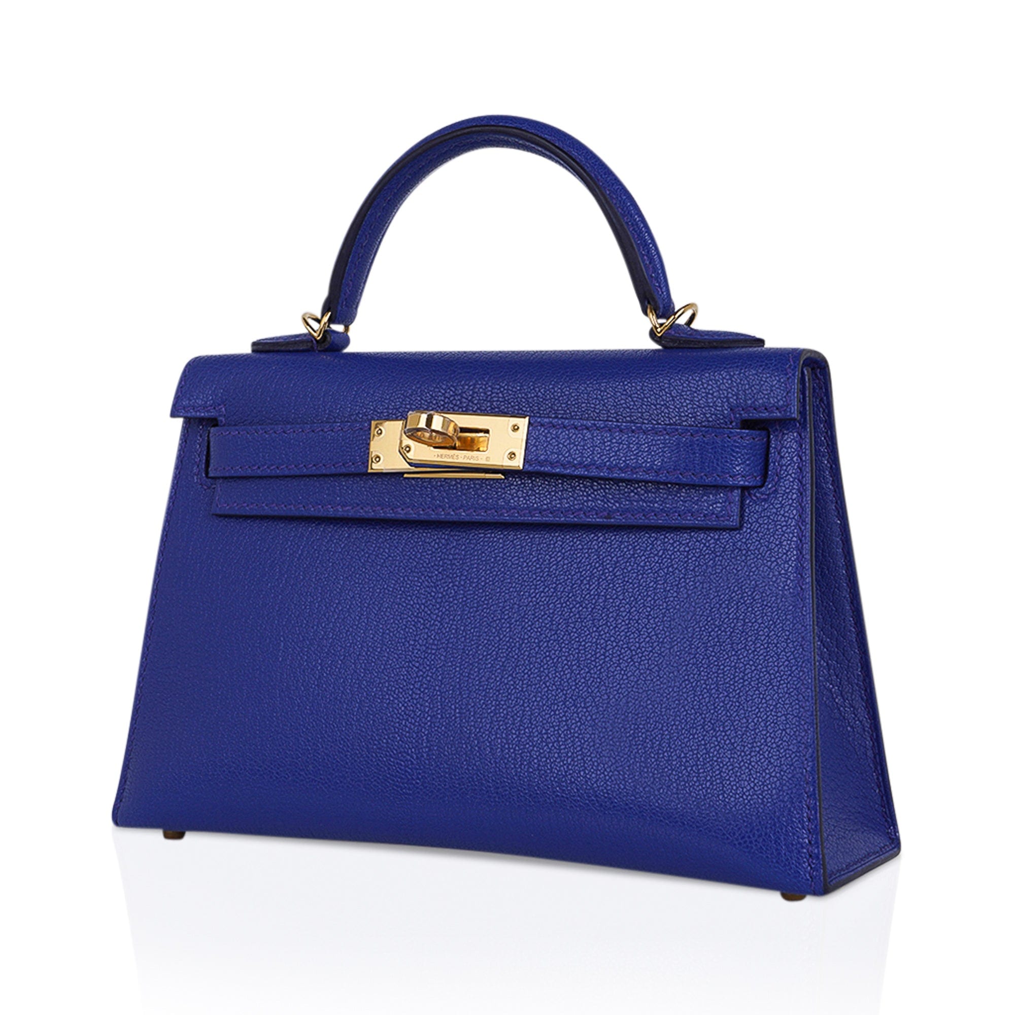 Hermes Kelly Depeche 38 Briefcase Electric Blue Gold Hardware • MIGHTYCHIC  • 