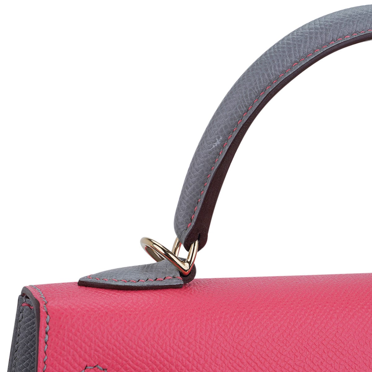 Hermes Kelly Sellier 25 HSS Bag Rose Azalee/Gris Mouette Leather