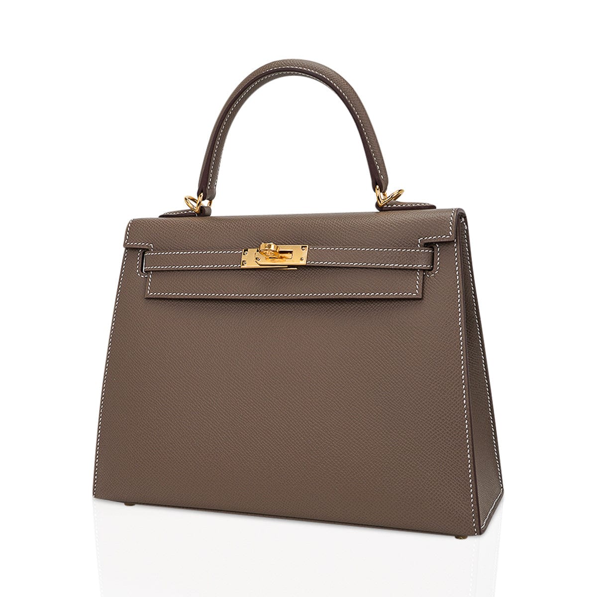 Hermes Kelly Tricolore bag 25 Sellier Etoupe grey/Alezan/Biscuit