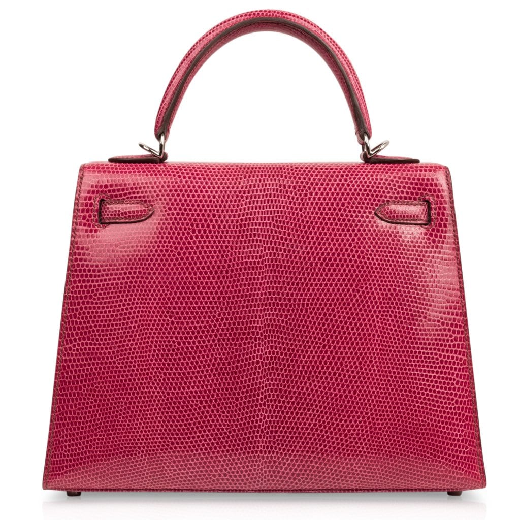 Rare Lizard Mini Kelly pochette in Fuchsia