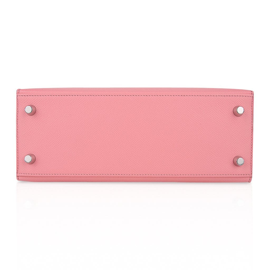 Hermes Kelly 25 Sellier Bag Pink Rose Confetti Palladium Hardware Epso ...