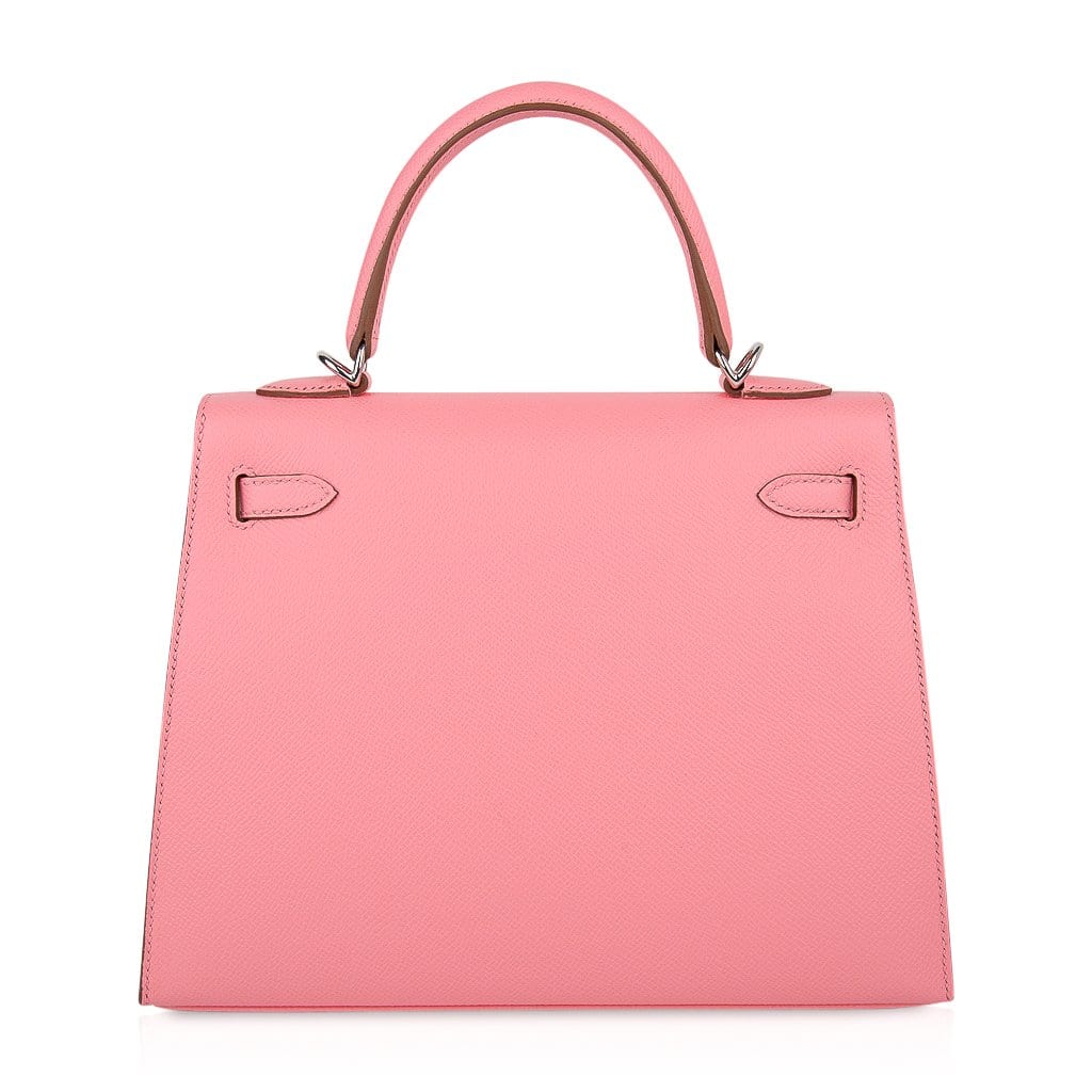 Hermes Kelly 25 Sellier Bag Pink Rose Confetti Palladium Hardware Epso ...