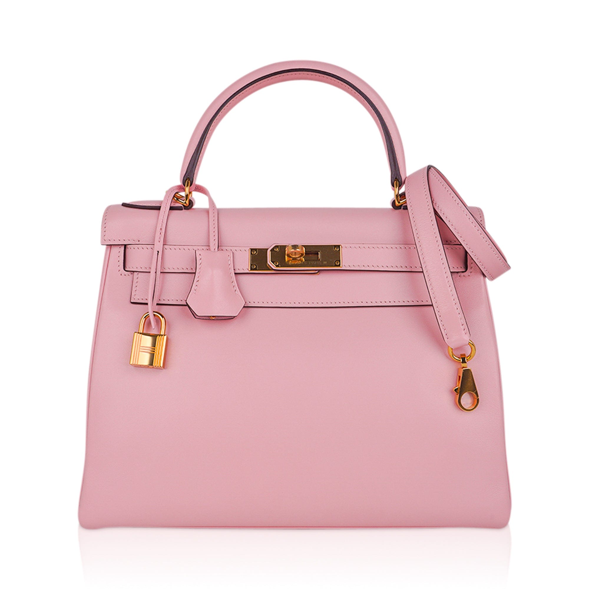 Hermes Kelly 28 Sellier Rose Extreme Pink Epsom Leather Gold