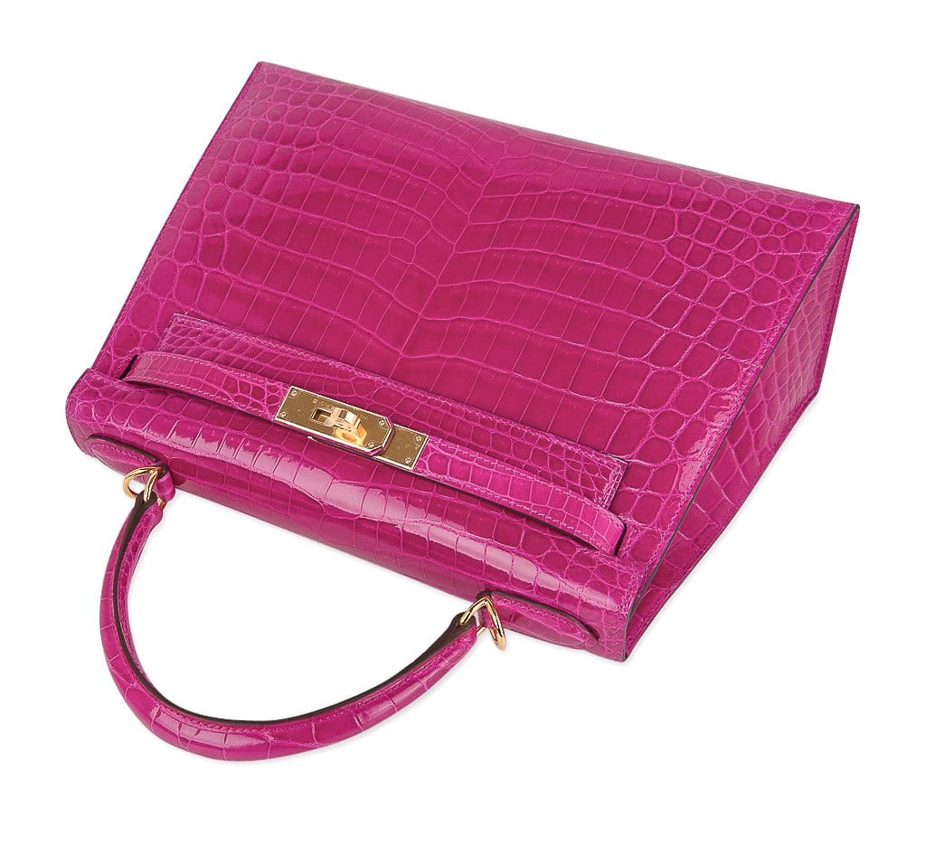 Hermes Kelly Pochette Clutch Bag Rose Scheherazade Pink Alligator Gold –  Mightychic