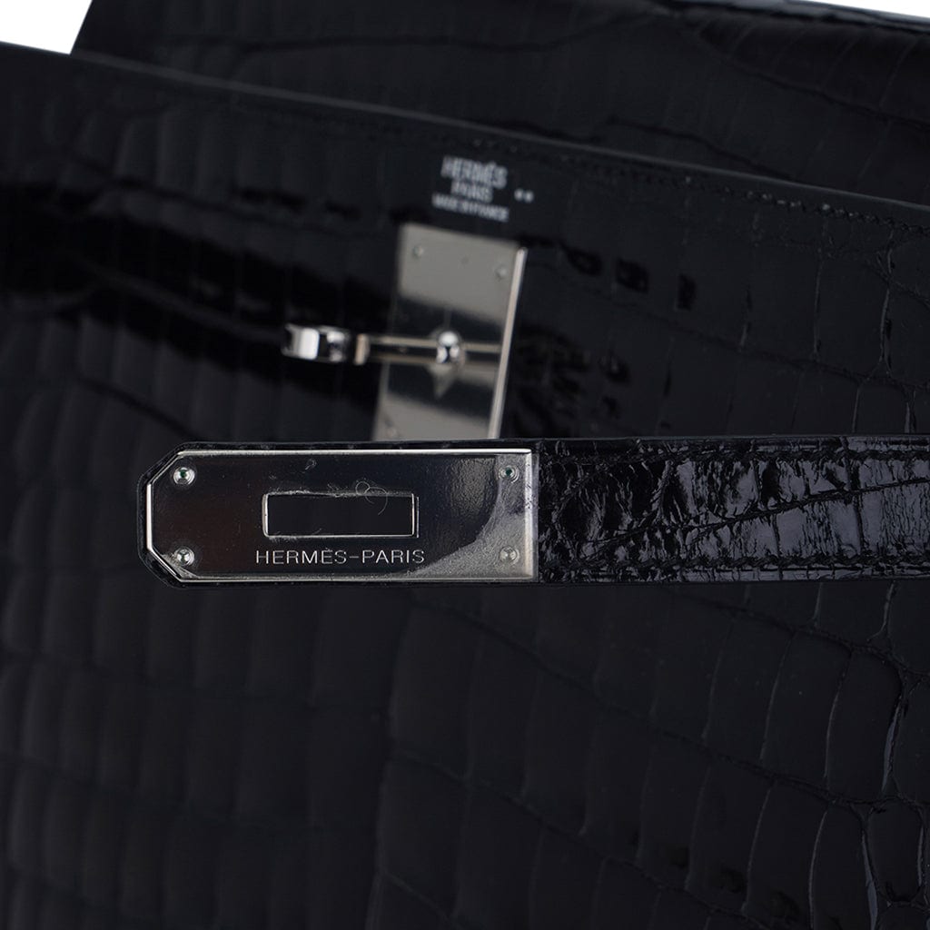 Hermes Kelly 25 Sellier Bag Black Alligator with Palladium Hardware –  Mightychic
