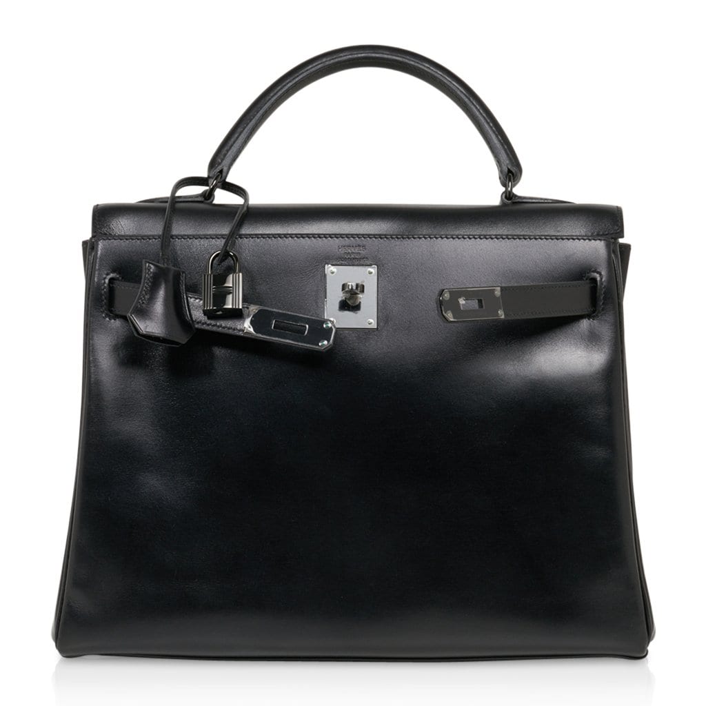 Hermes Kelly 32cm So Black Box Leather