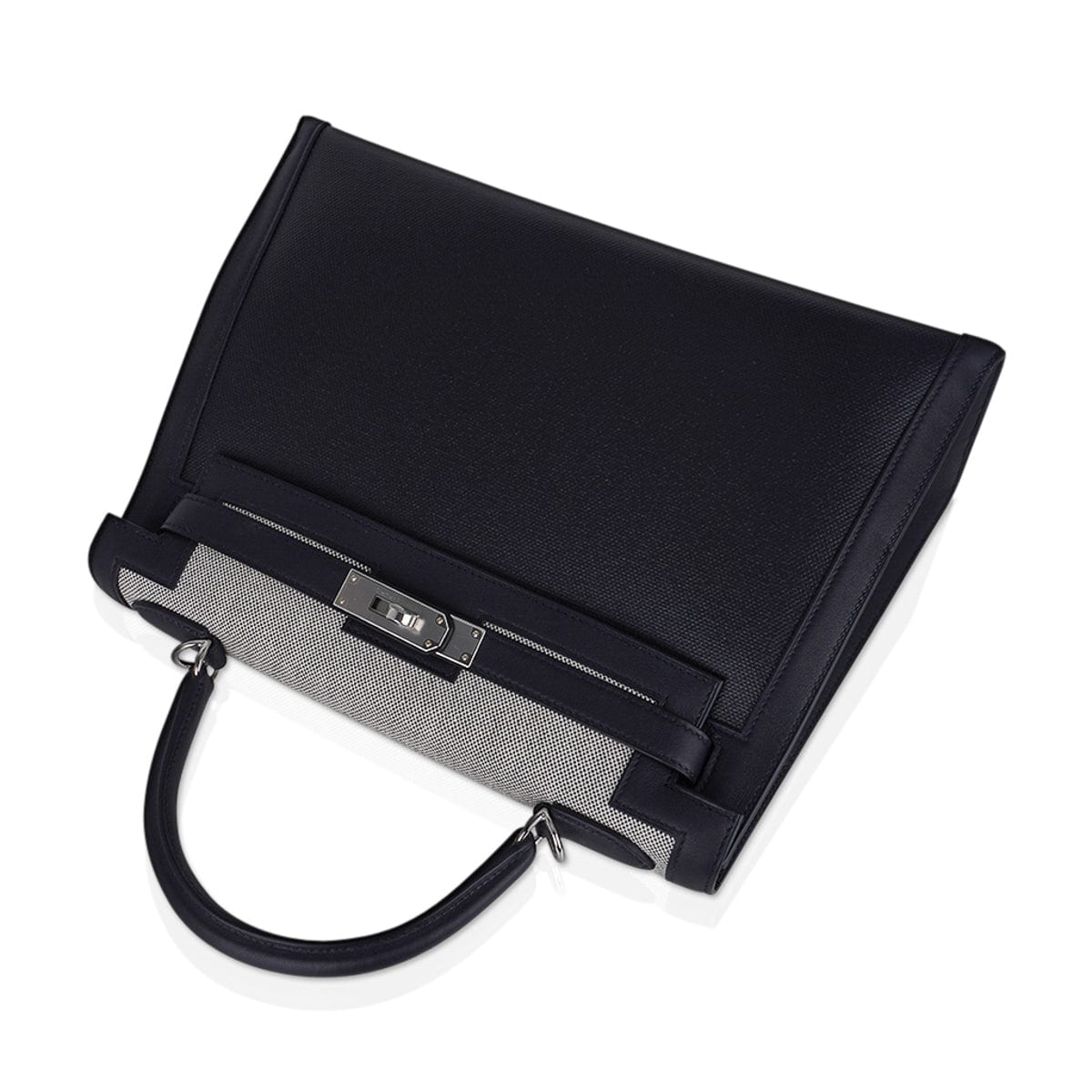 Hermes Kelly bag 32 Sellier Black Epsom leather Silver hardware