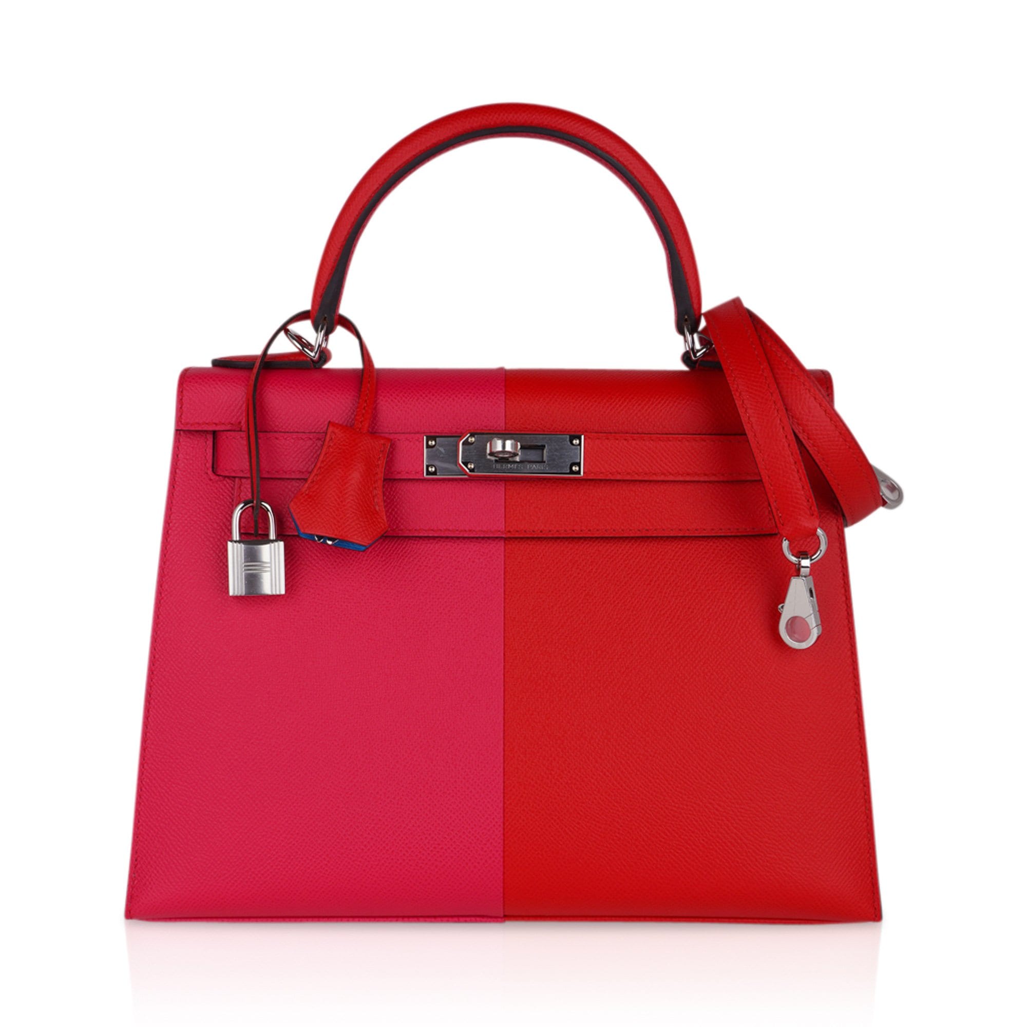 Hermes Birkin Sellier Bag Rouge De Coeur Epsom with Palladium Hardware 25  Red