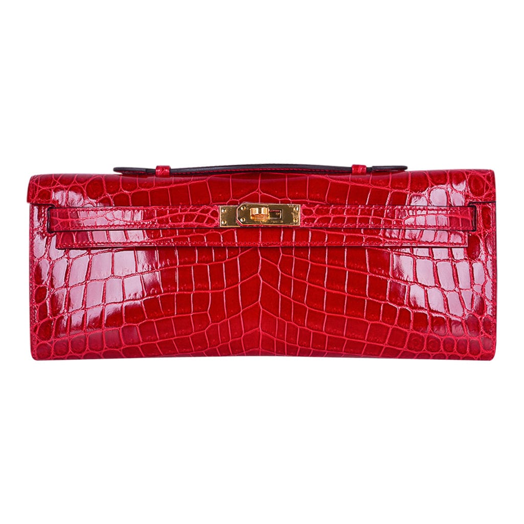 Hermes Octogone Pochette Clutch Bag Rouge H Epsom New Limited Edition –  Mightychic