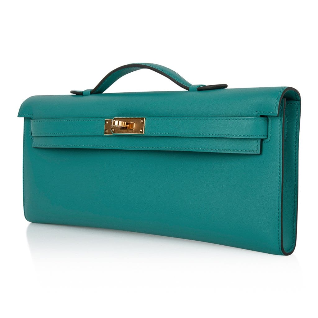 Hermès Swift Kelly Cut Clutch - Green Clutches, Handbags