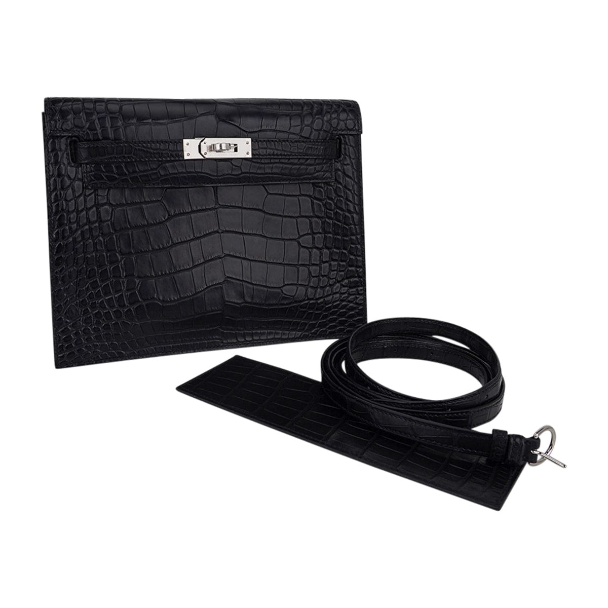 Hermes Kelly Danse Bag Matte Black Crocodile Rare Limited Edition –  Mightychic