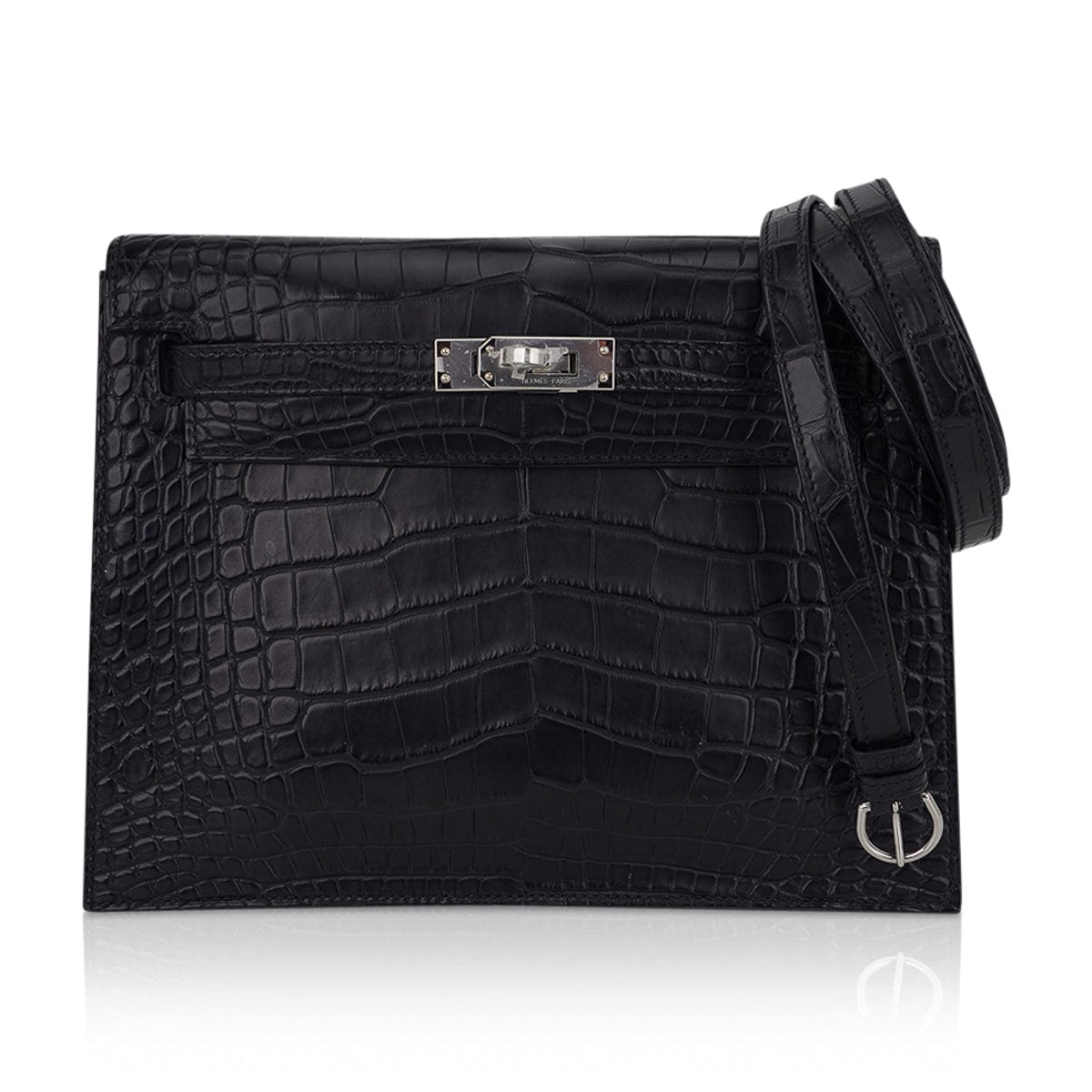 Hermes Kelly Danse Bag Matte Black Crocodile Rare Limited Edition –  Mightychic