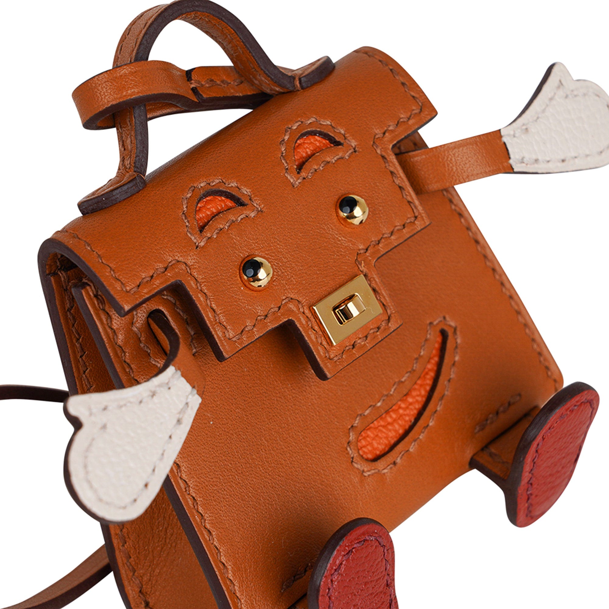 Hermes Kelly Idole Quelle Mini Bag Charm Sable Gold Hardware