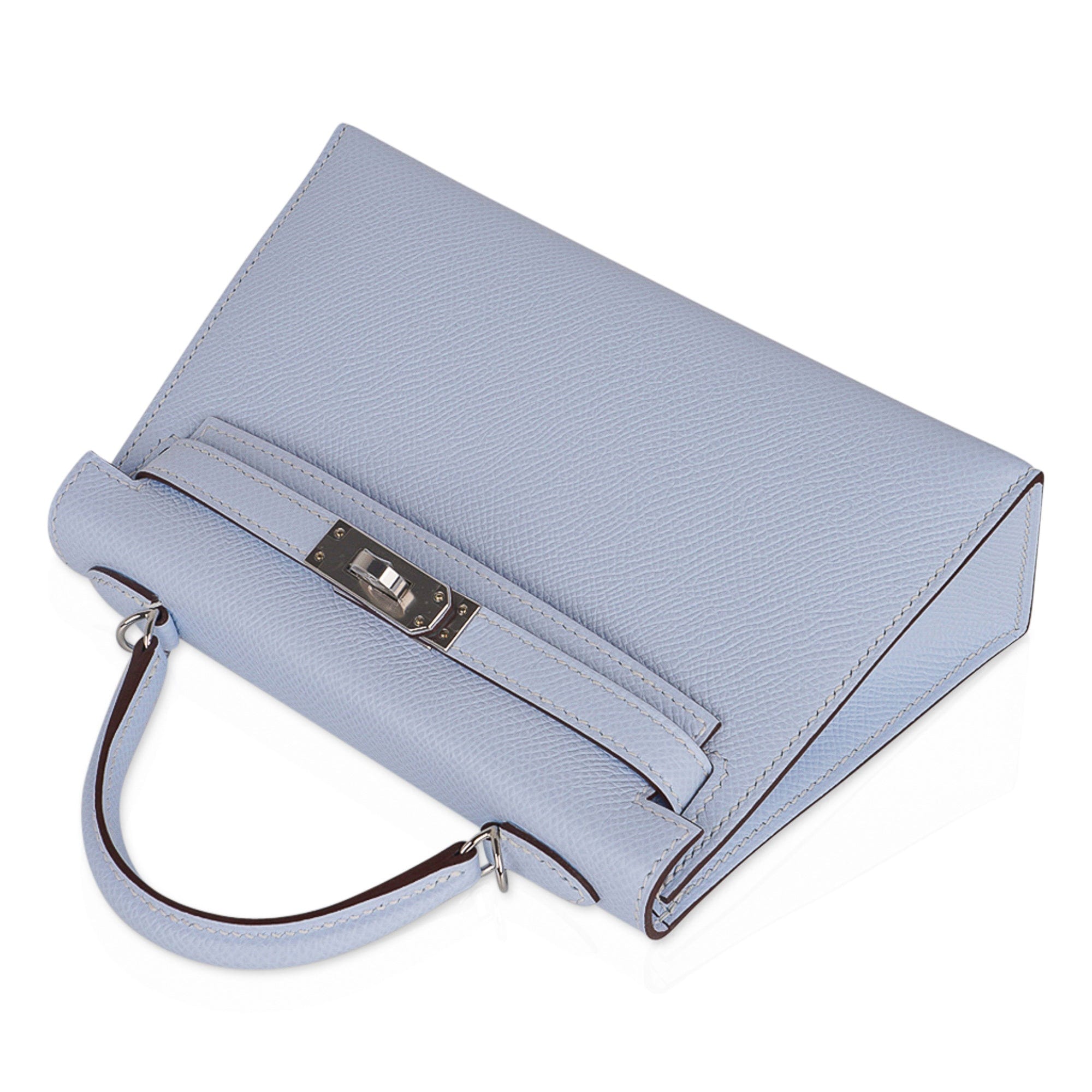 Hermès Mini Kelly II Blue Brume Epsom Leather Gold Hardware at 1stDibs