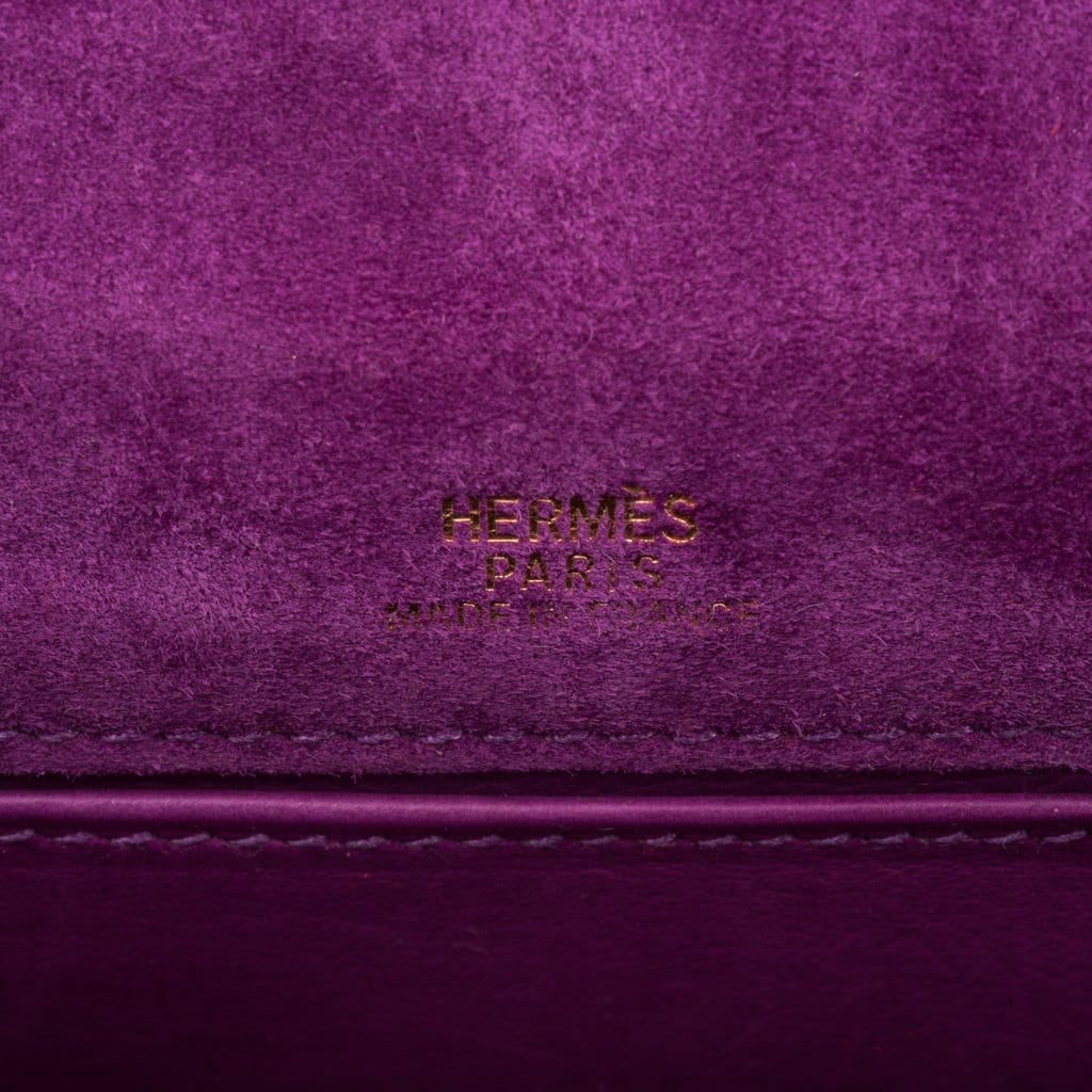Hermès Kelly Pochette Chocolate Veau Doblis Suede Gold Hardware - 2014