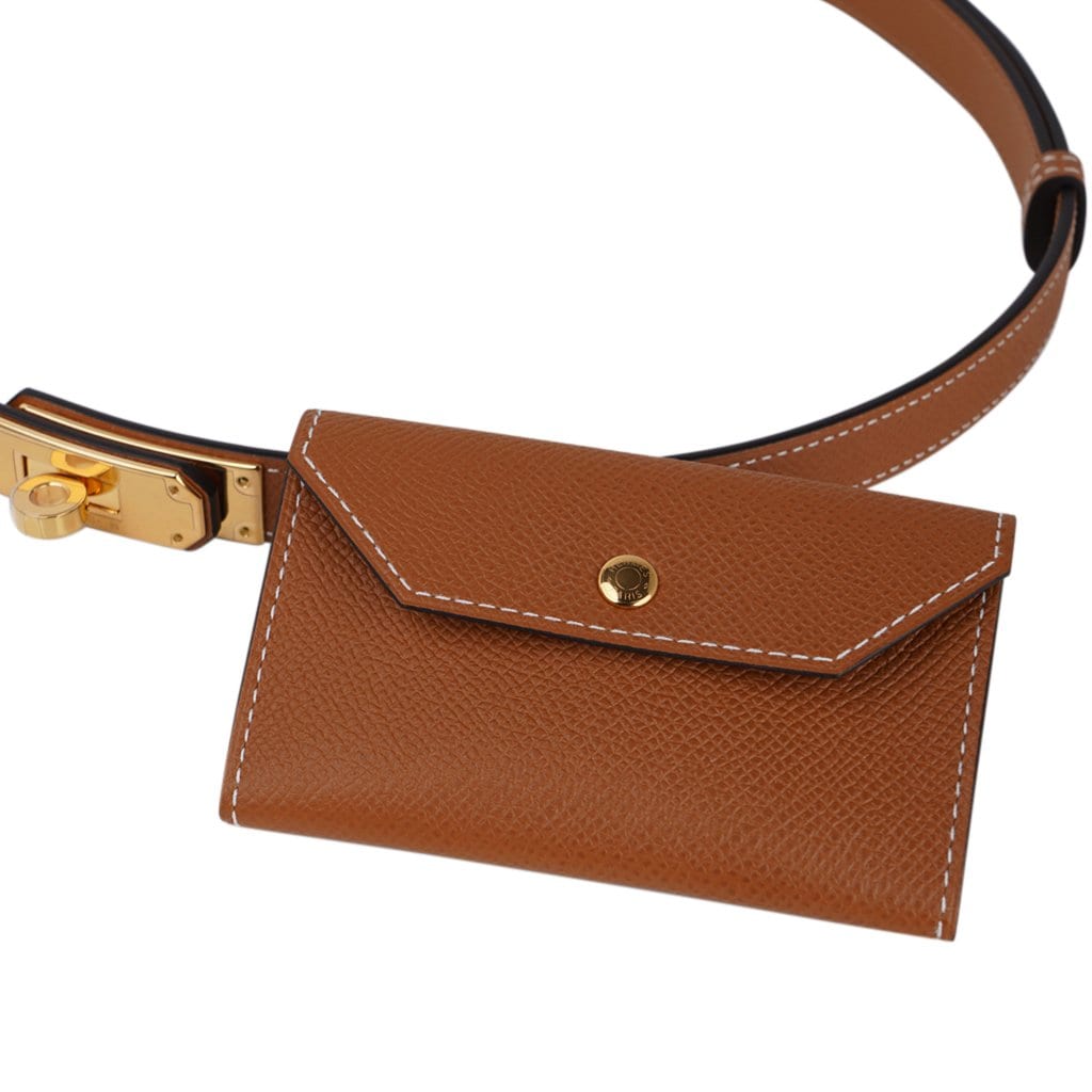 Kelly pocket leather belt Hermès Brown size M International in Leather -  32162054