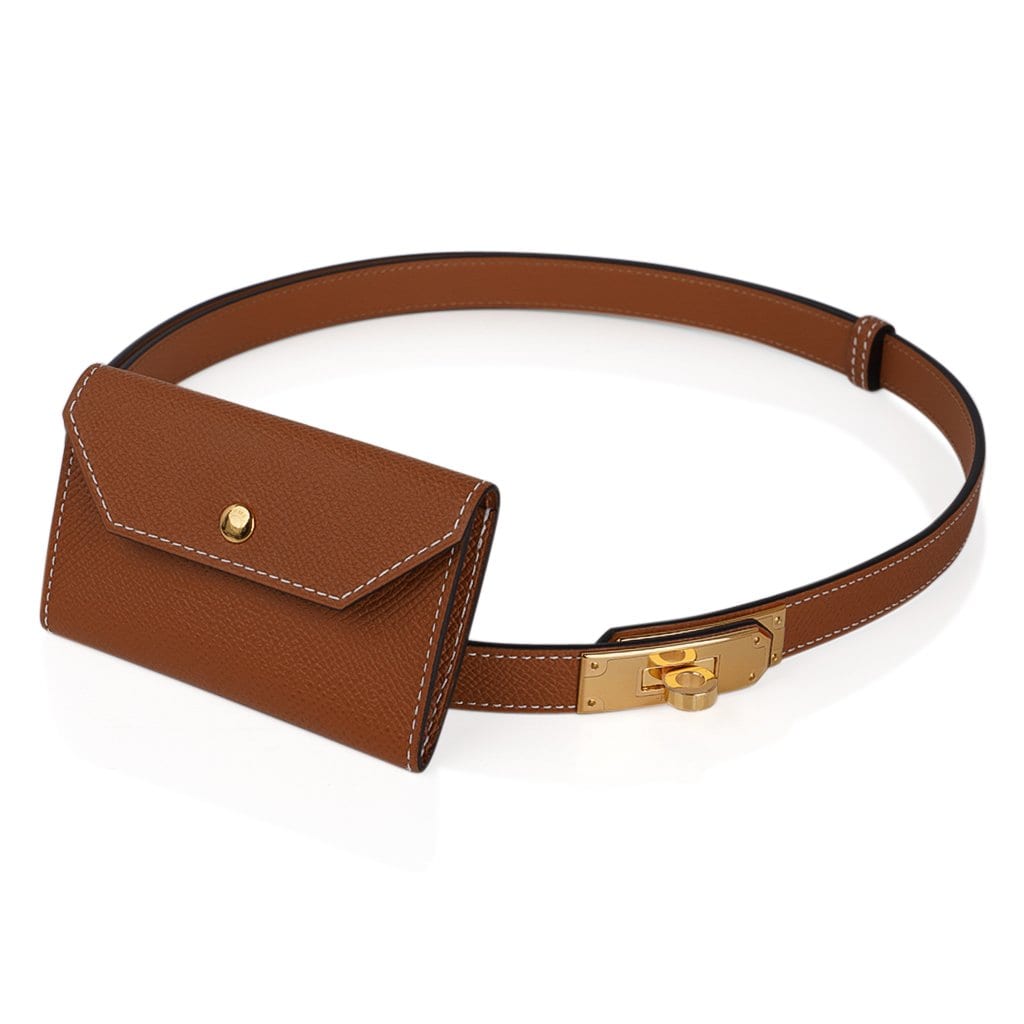 Hermes Kelly Pocket Belt Adjustable Gold Epsom Leather Gold Hardware –  Mightychic