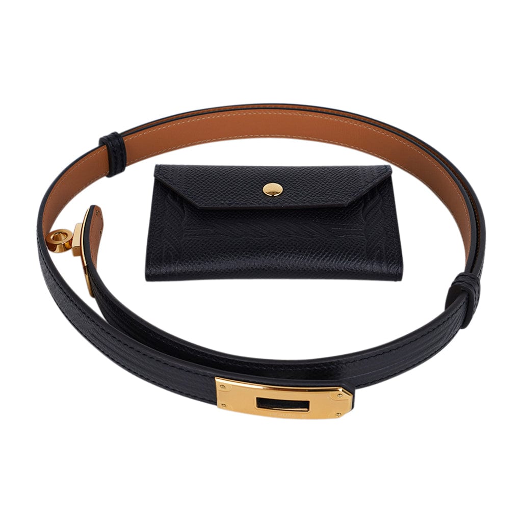 Hermes Kelly Pocket Belt Adjustable Gold Epsom Leather Gold