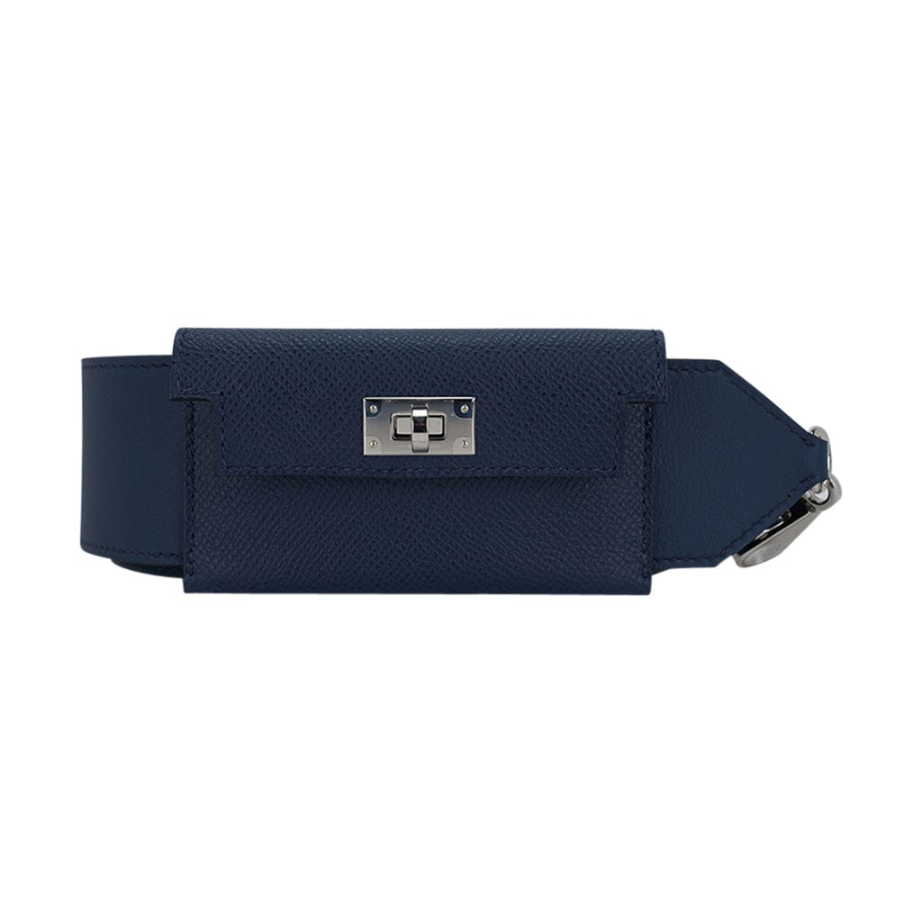 Hermes Kelly Pocket Shoulder Strap PM Blue Jean Palladium – Mightychic