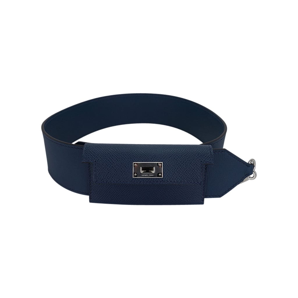 Hermes Kelly Pocket Shoulder Strap Menthe / Blue Celeste Palladium PM –  Mightychic