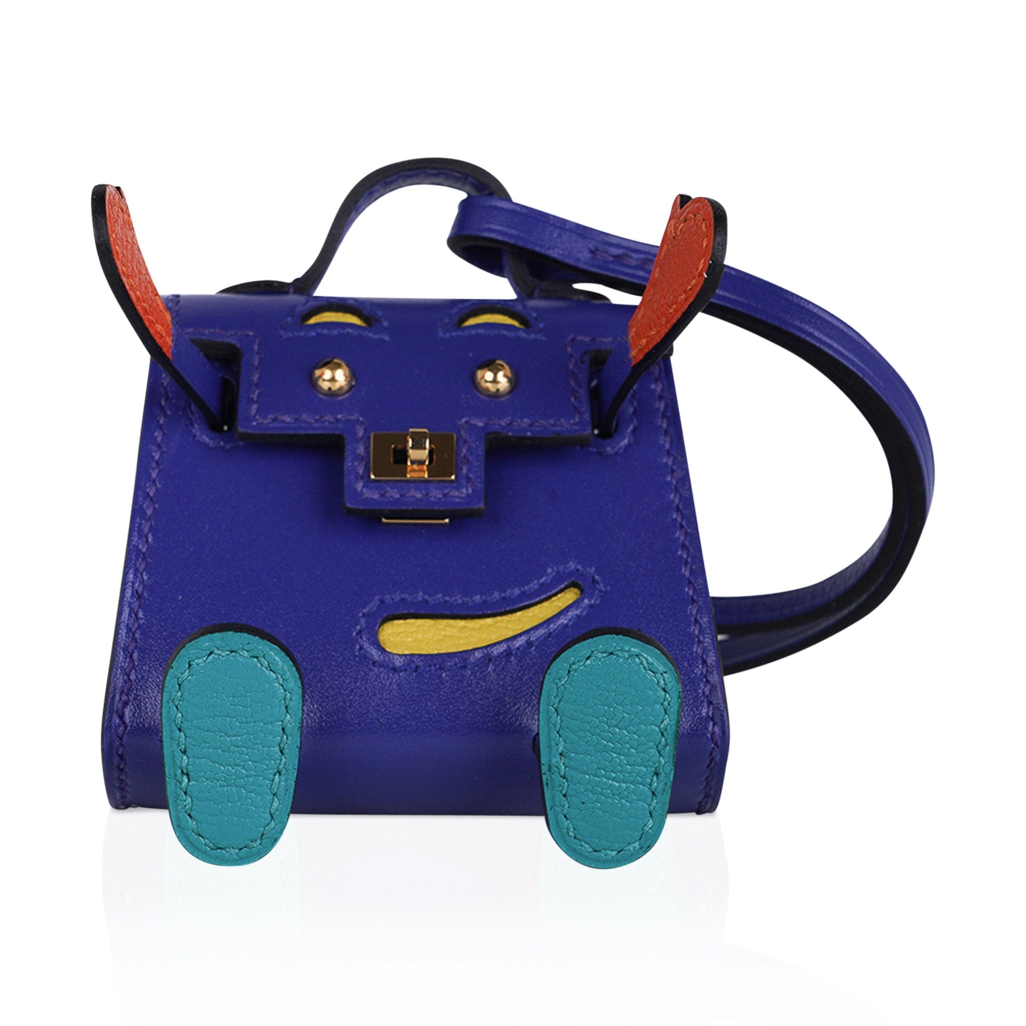 Hermes Quelle Idole Bag Charm Bleu Electrique/Jaune de Naples/ Feu / V –  Mightychic