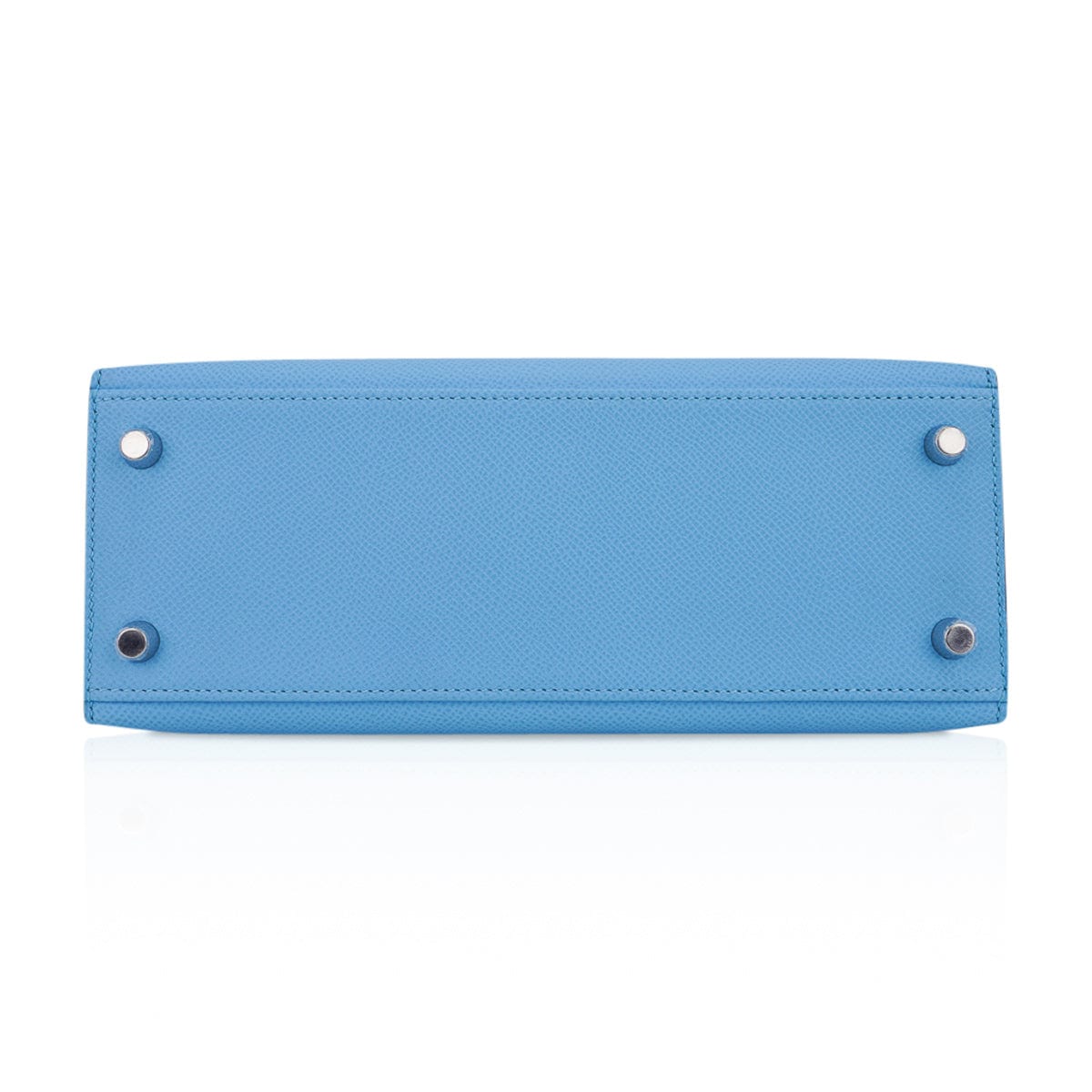 Hermes Kelly Sellier 25 Bag Blue Celeste Palladium Epsom Leather –  Mightychic