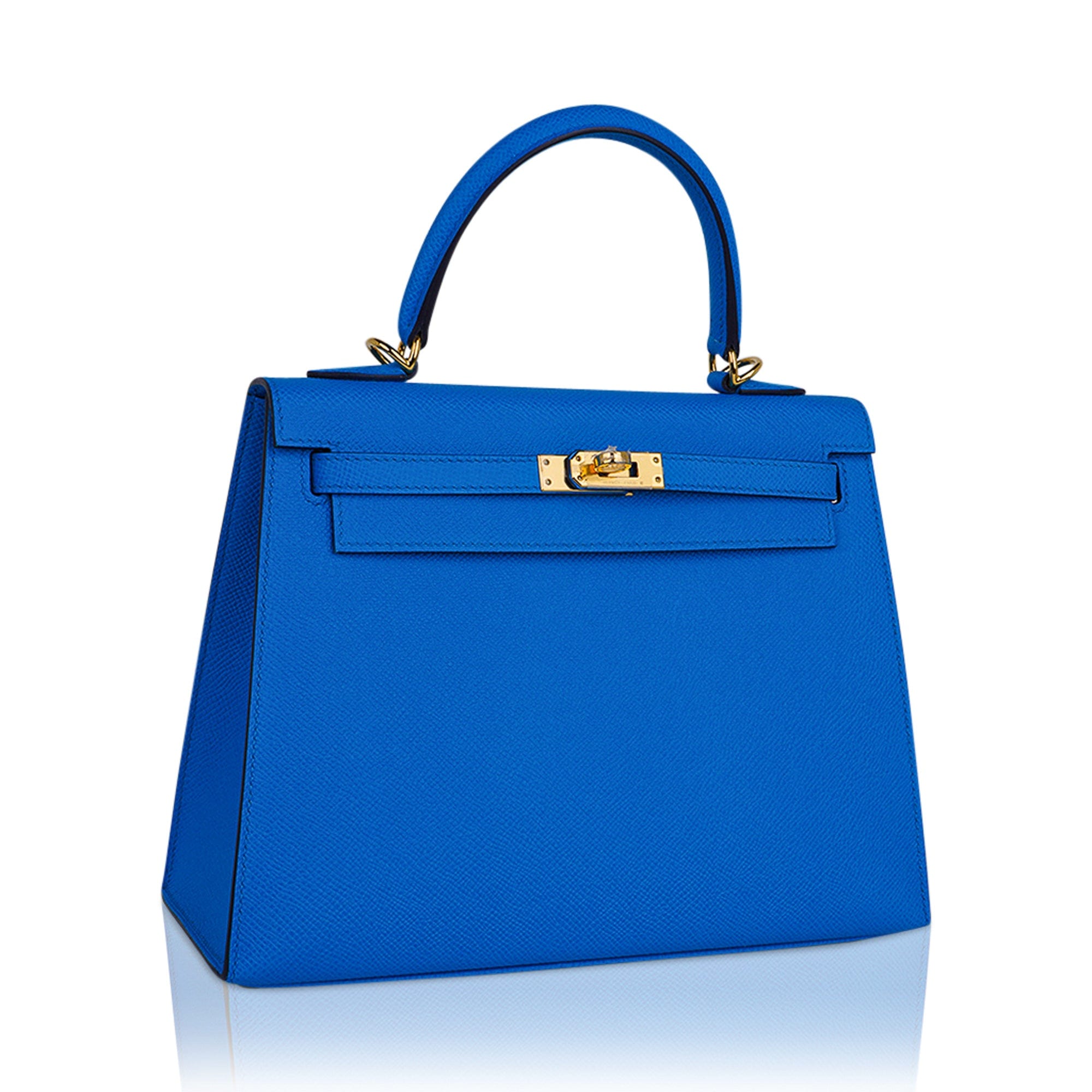 Hermes Kelly 25 Sellier Blue Frida Bag Gold Hardware Epsom Leather –  Mightychic