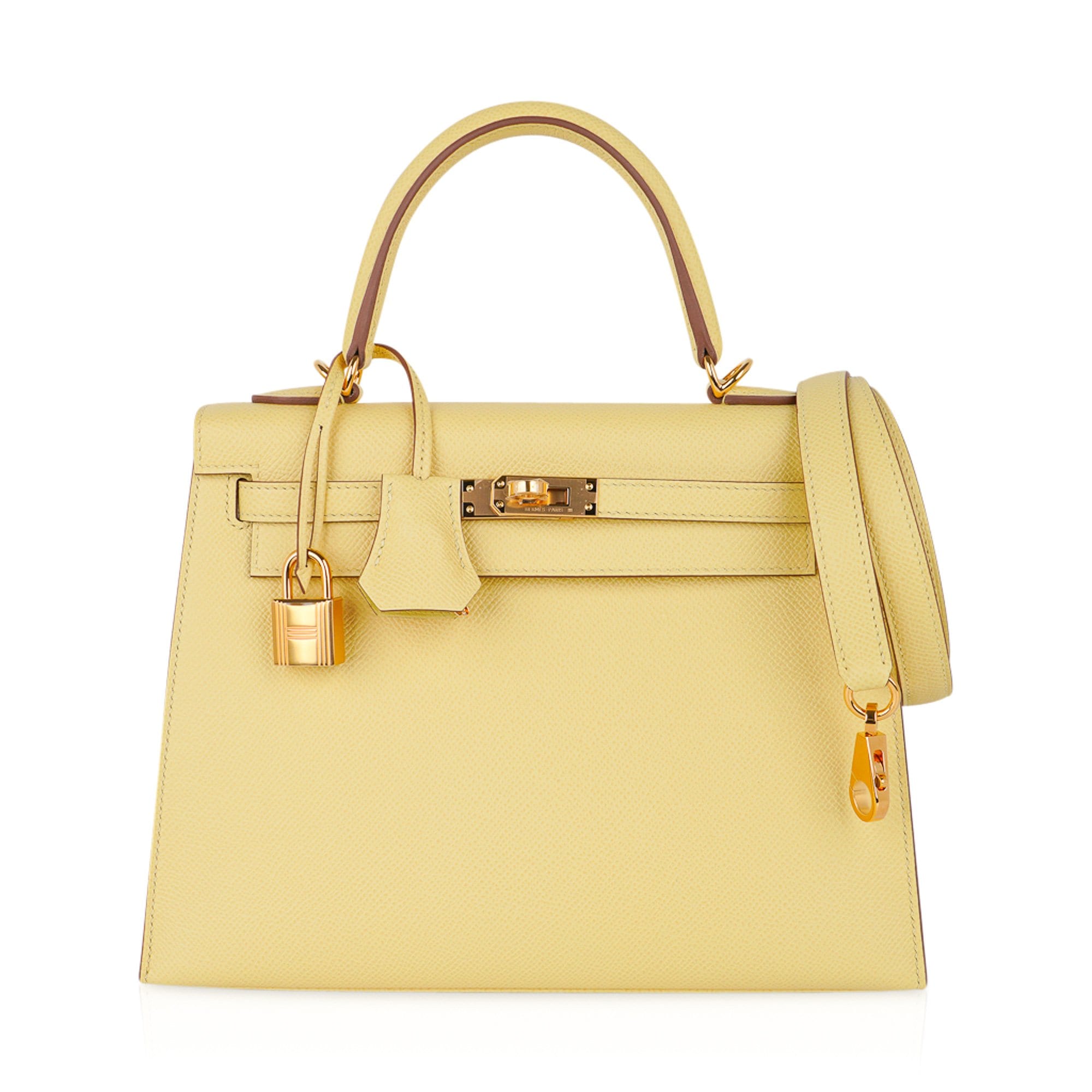 Hermes Kelly Sellier 28 Bag Jaune D'Or Epsom Leather Gold Hardware –  Mightychic