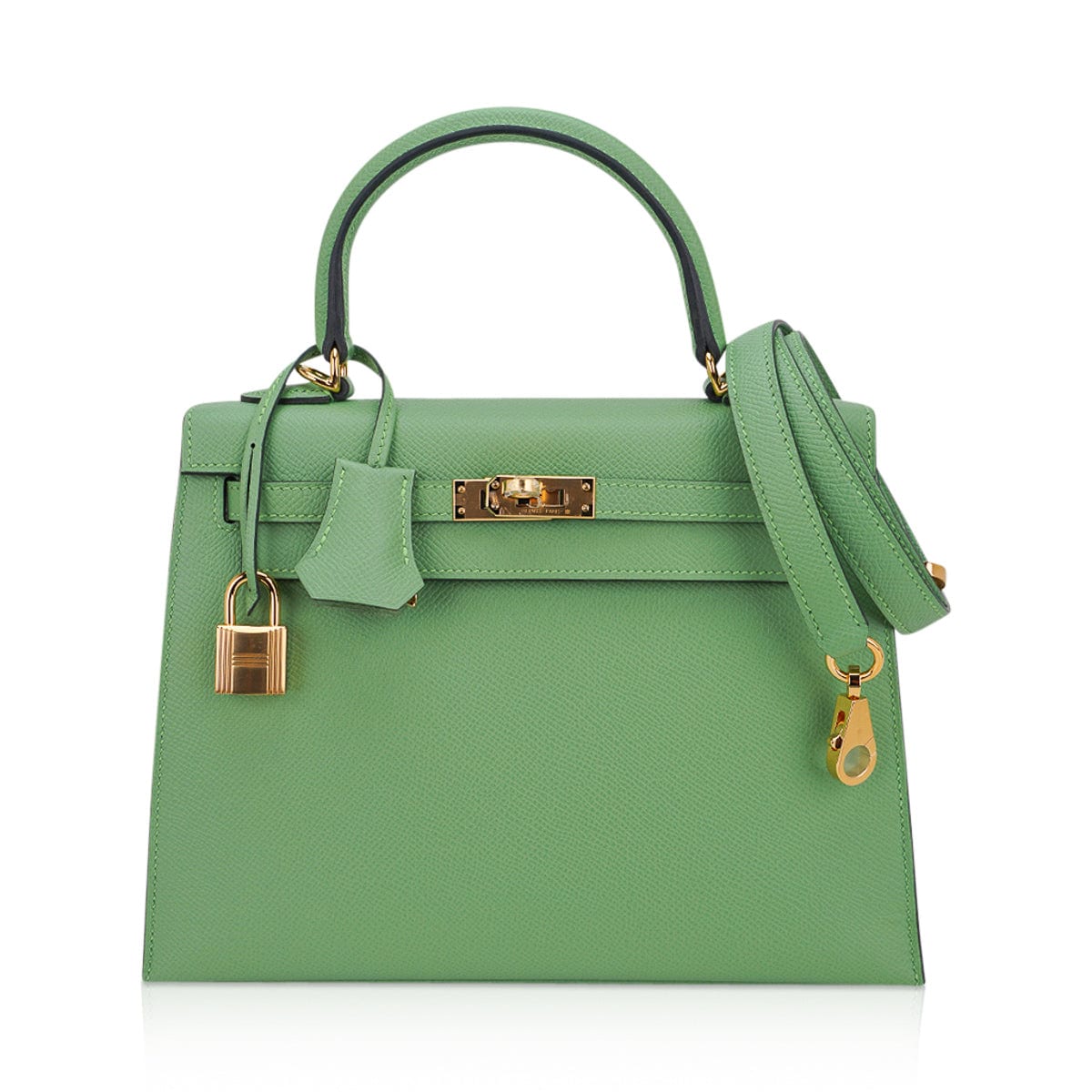 Hermes Kelly Bag Box Leather Gold Hardware In Green