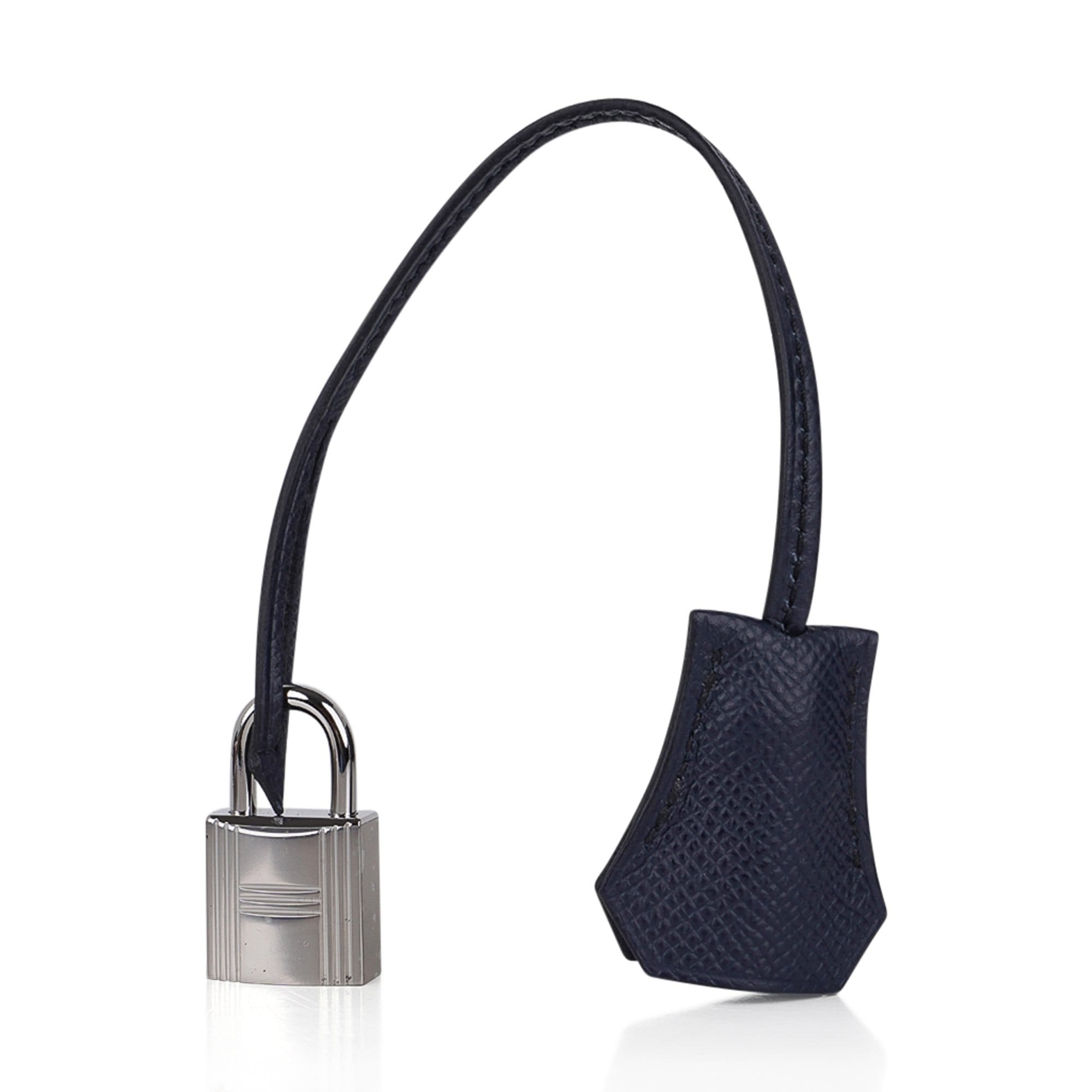 Hermes Kelly 28 Bag Blue Indigo Sellier Epsom Palladium Hardware