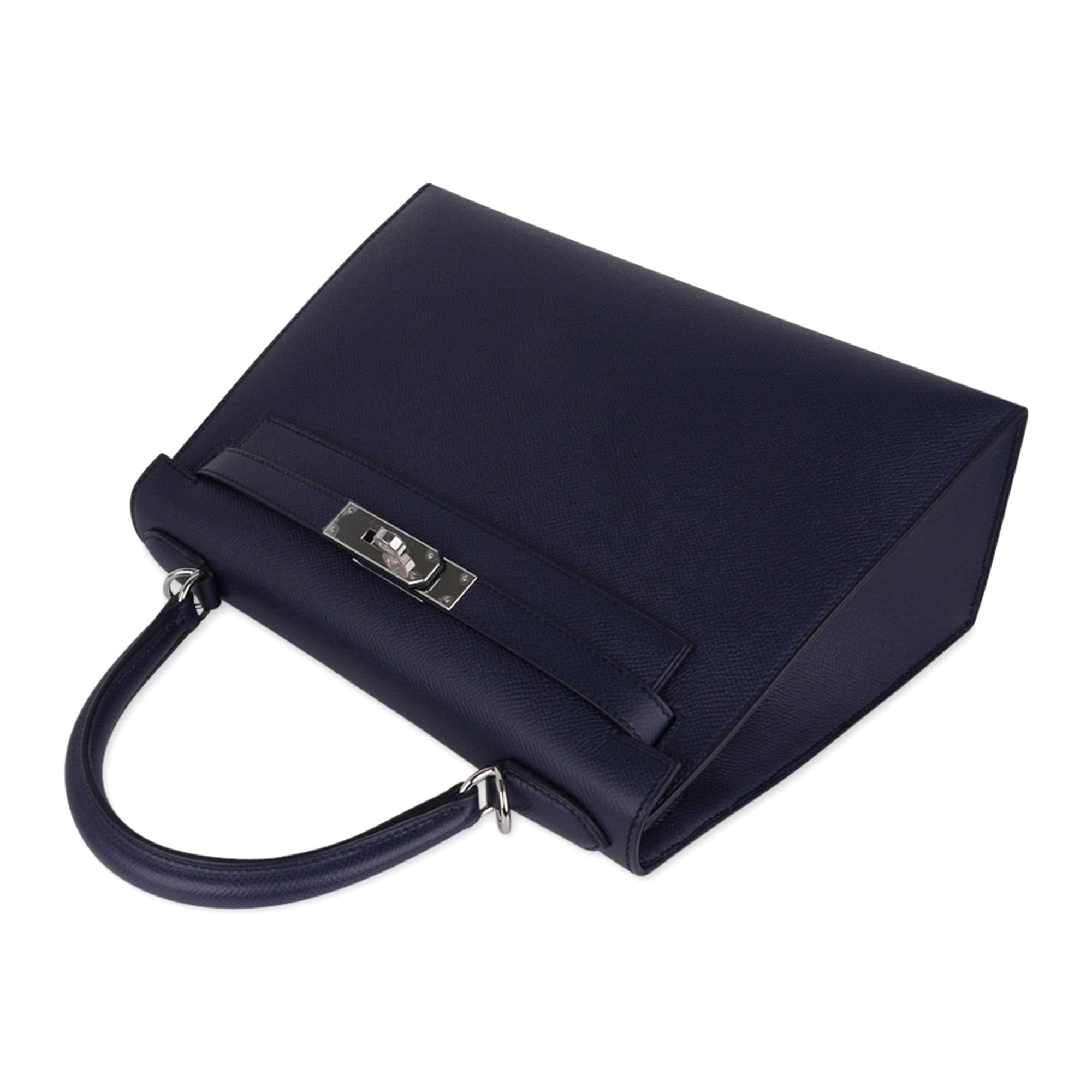Hermes Kelly 28 Bag Blue Indigo Sellier Epsom Palladium Hardware New/B –  Mightychic