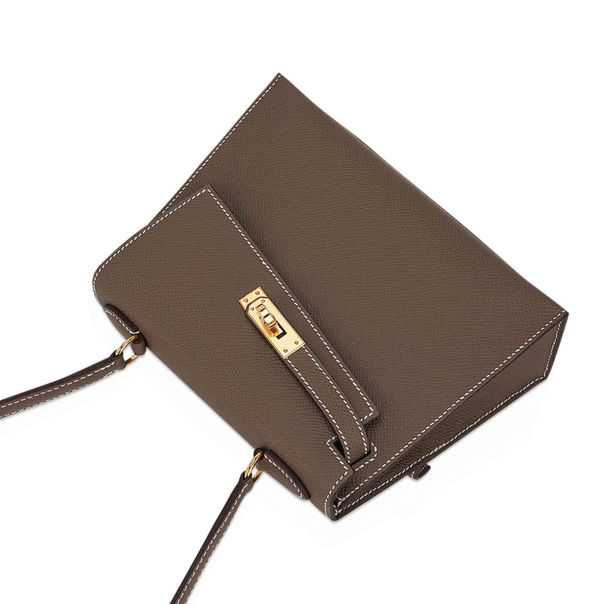 Hermès Limited Edition Mini Kelly 20 Sellier en Desordre Bag Etoupe Epsom Gold