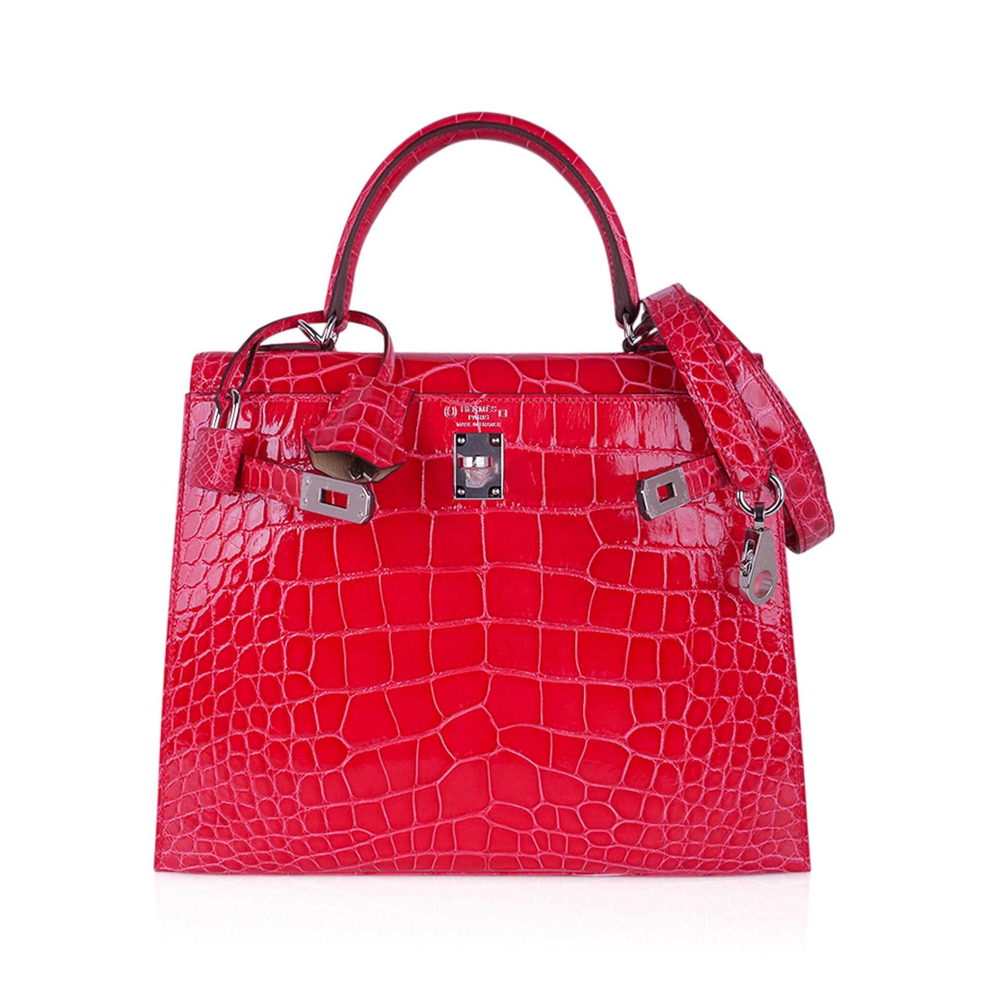 Hermes Kelly Sellier HSS 25 Rose Extreme / Trench Alligator Bag Pallad –  Mightychic