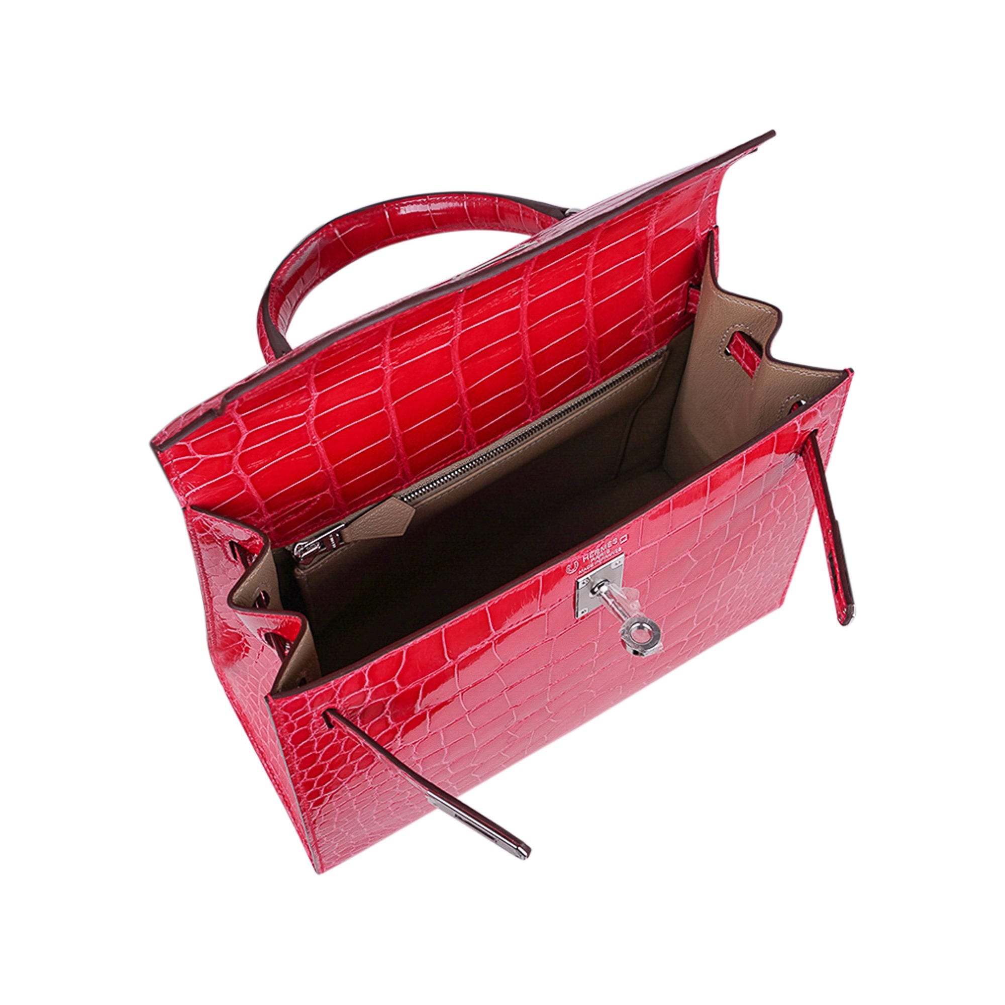 Hermes Kelly 25 Bag Sellier Rose Pourpre Crocodile Palladium Hardware –  Mightychic