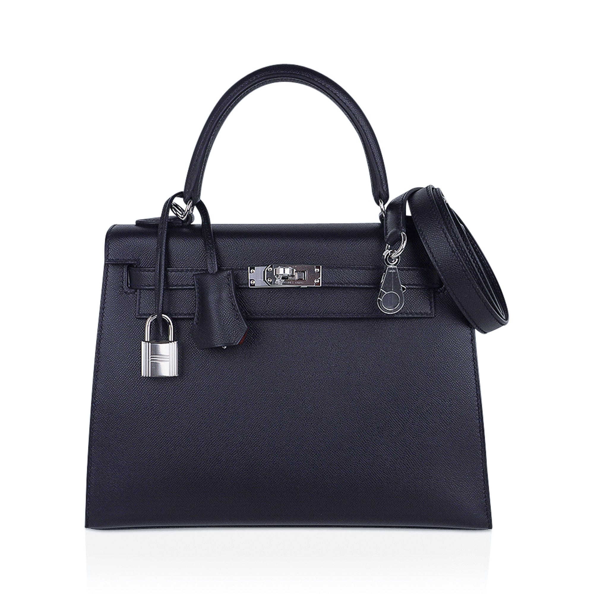 Hermes Verso Kelly Sellier 25 Bag Bleu de Minuit & Etrusque Veau Madame Leather with Palladium Hardware