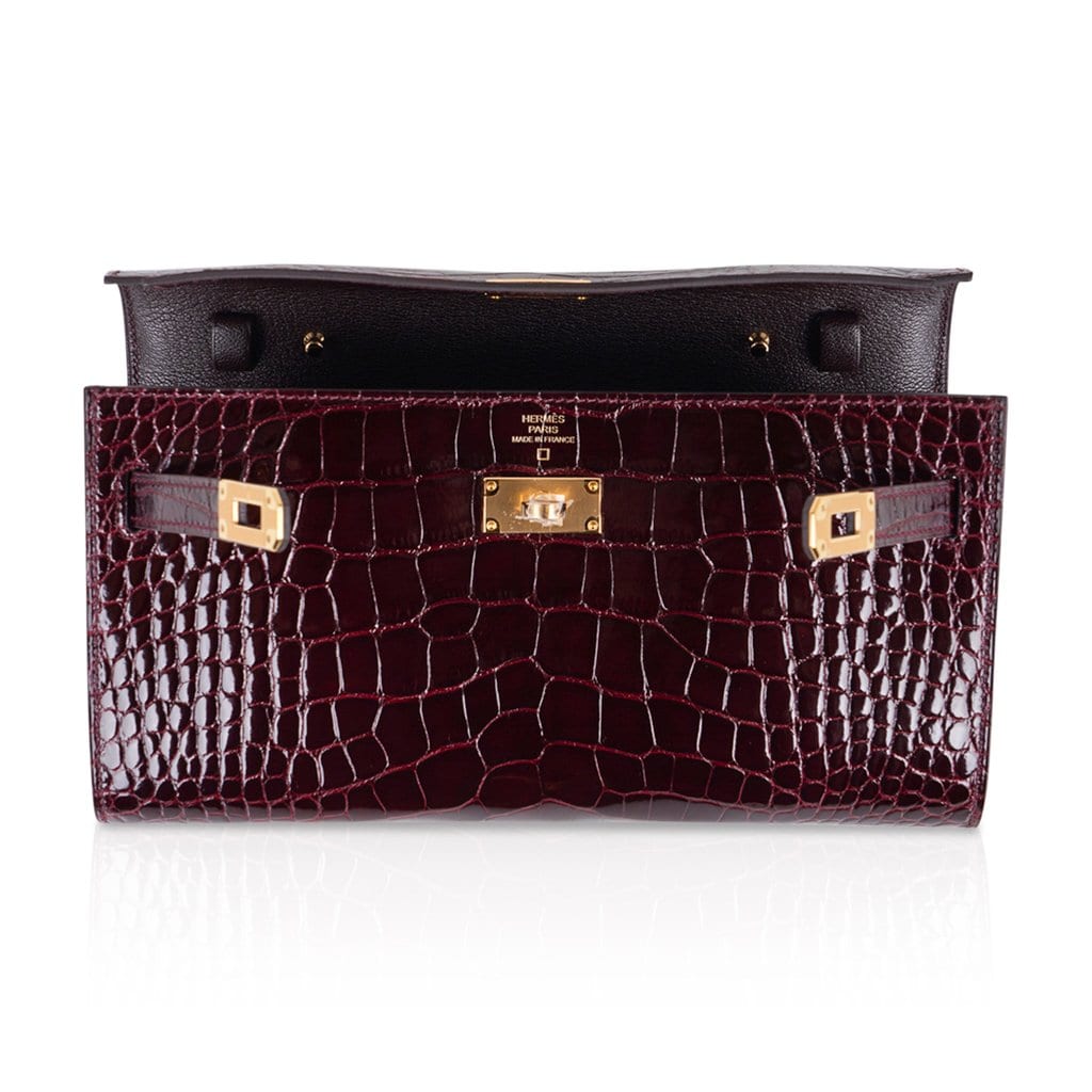 Hermes Kelly Classique To Go Wallet Bordeaux Alligator Gold Hardware N –  Mightychic