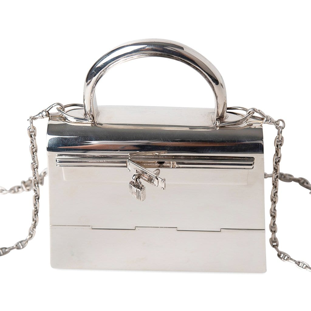 Hermes Kelly 15 Bag Sterling Silver Vintage Limited Edition Chaine D'Ancre Strap