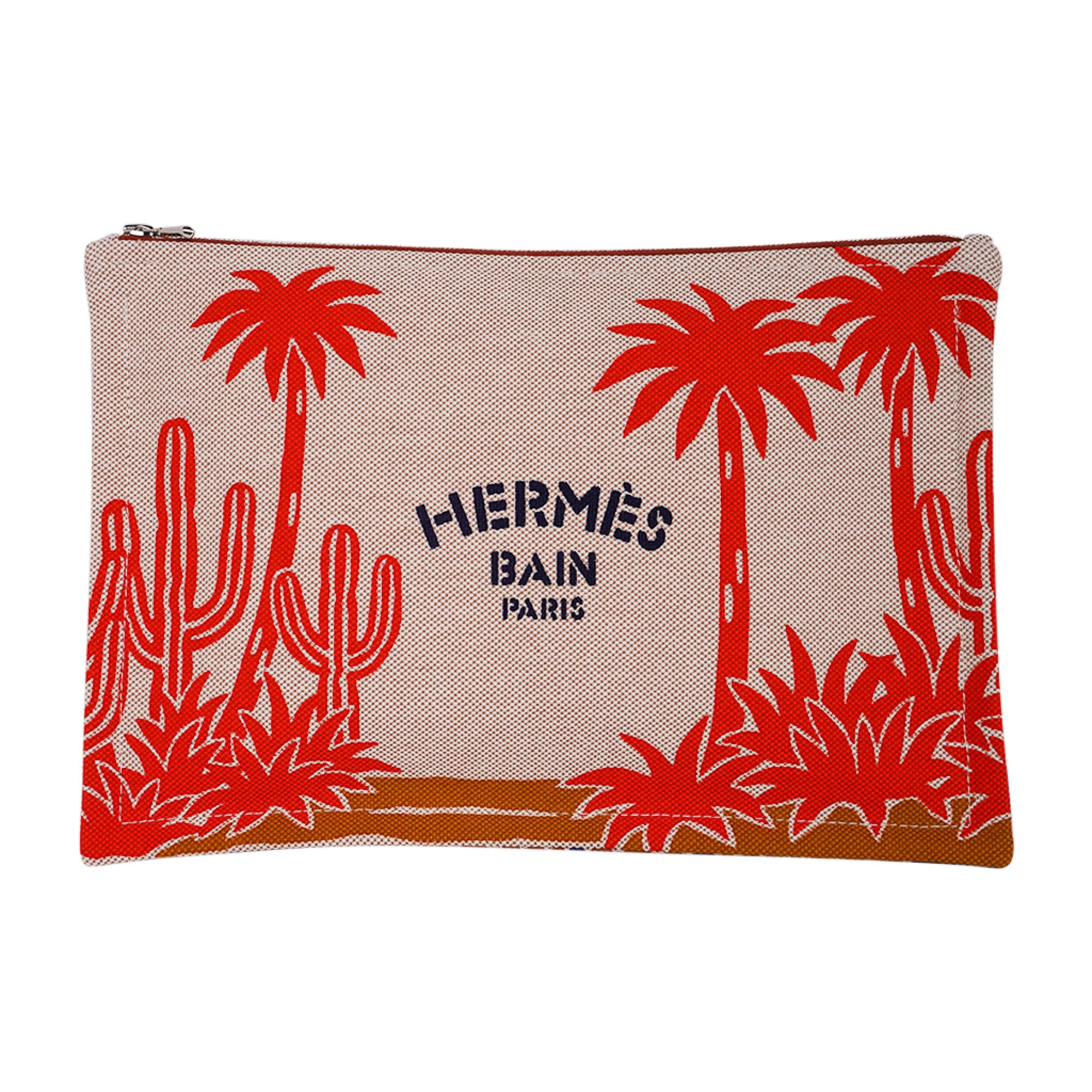 Hermes Bain Le Bel Oasis Case Printed Toile Medium Model – Mightychic