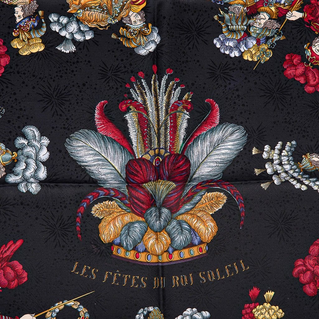 Hermes Scarf Vintage Les Fetes du Roi Soleil Jacquard Silk