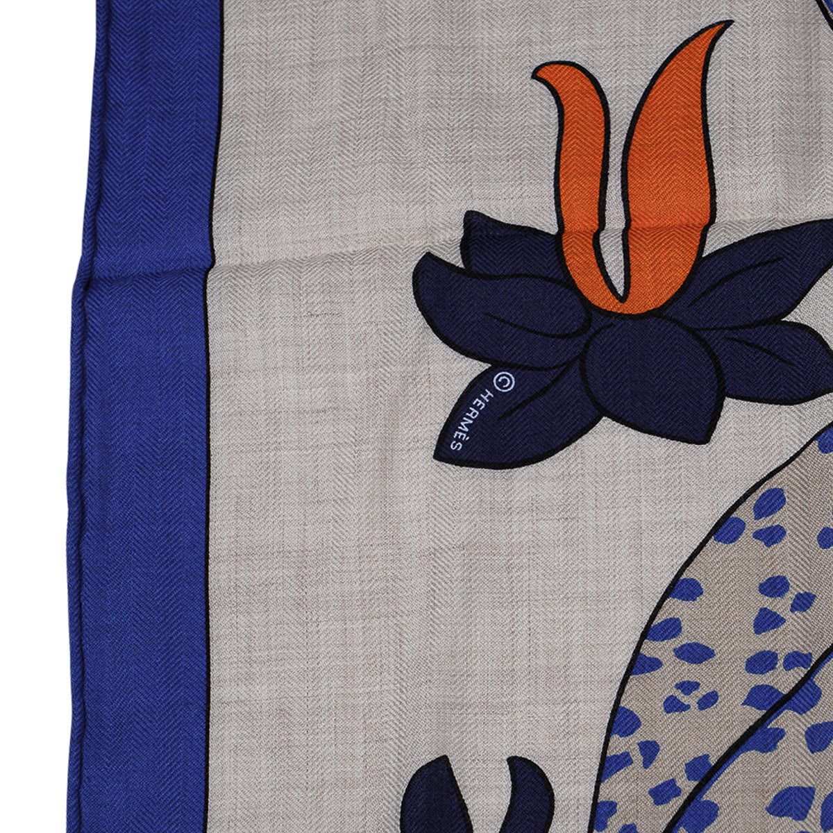 Hermes Navy Wool/Cashmere Shawl - modaselle