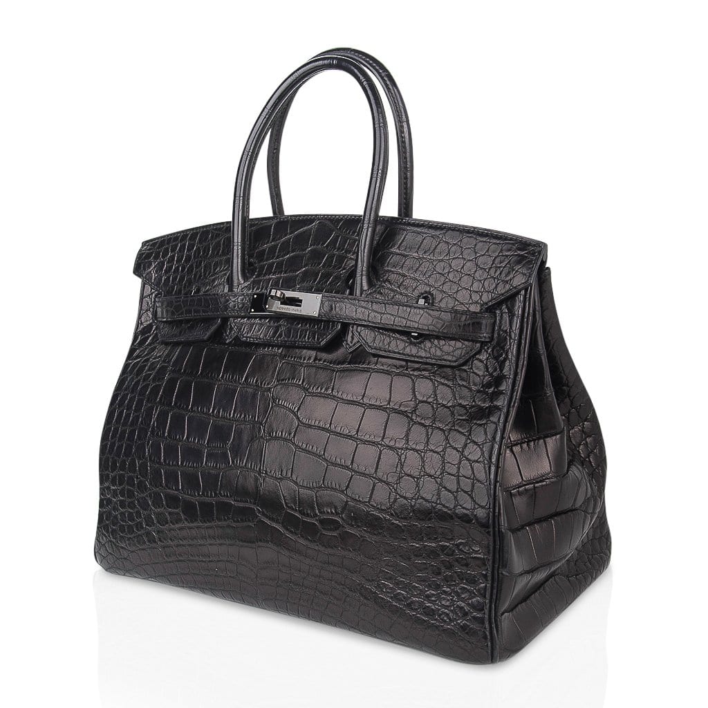 Hermès Crocodile Birkin 35 Black Bag